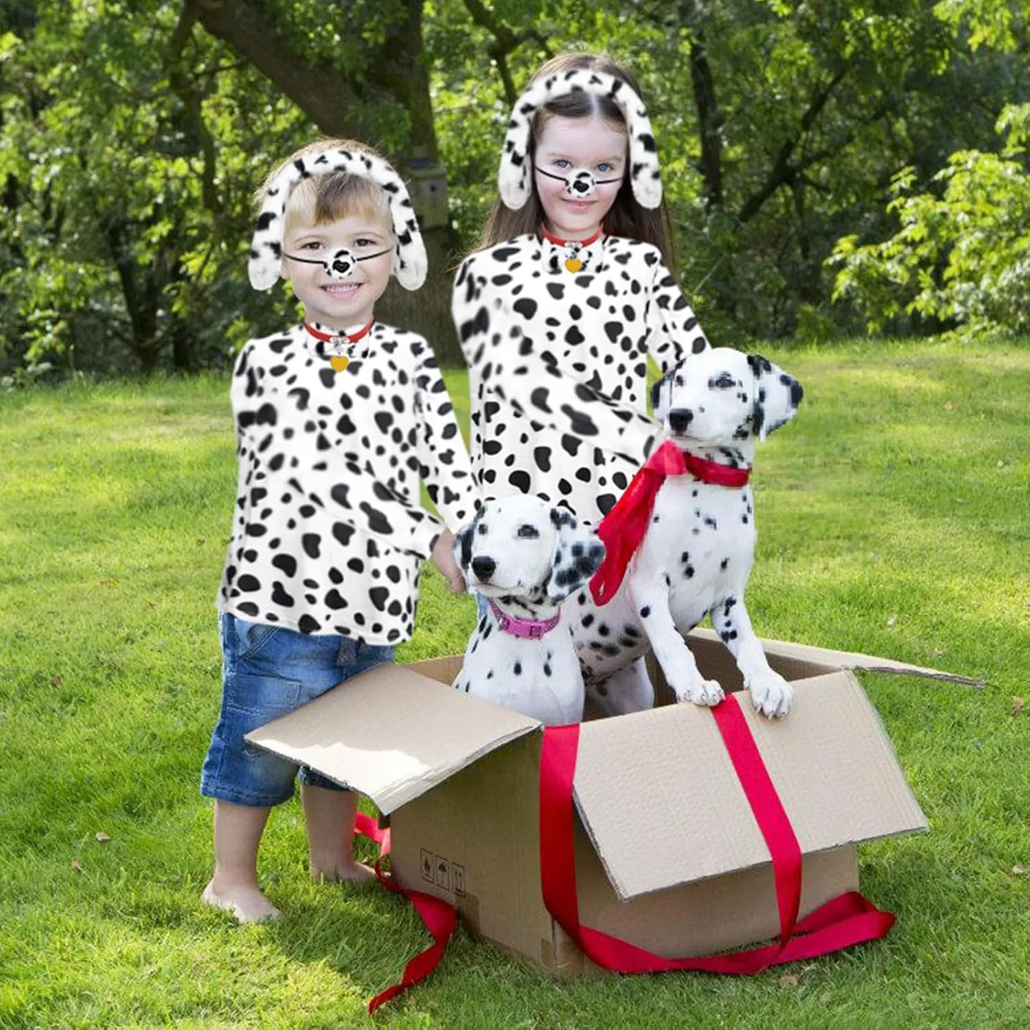 101 Days of School Dalmatian Costume Kids Girls Halloween Dalmatians Dog Shirt Tutu with Accessories