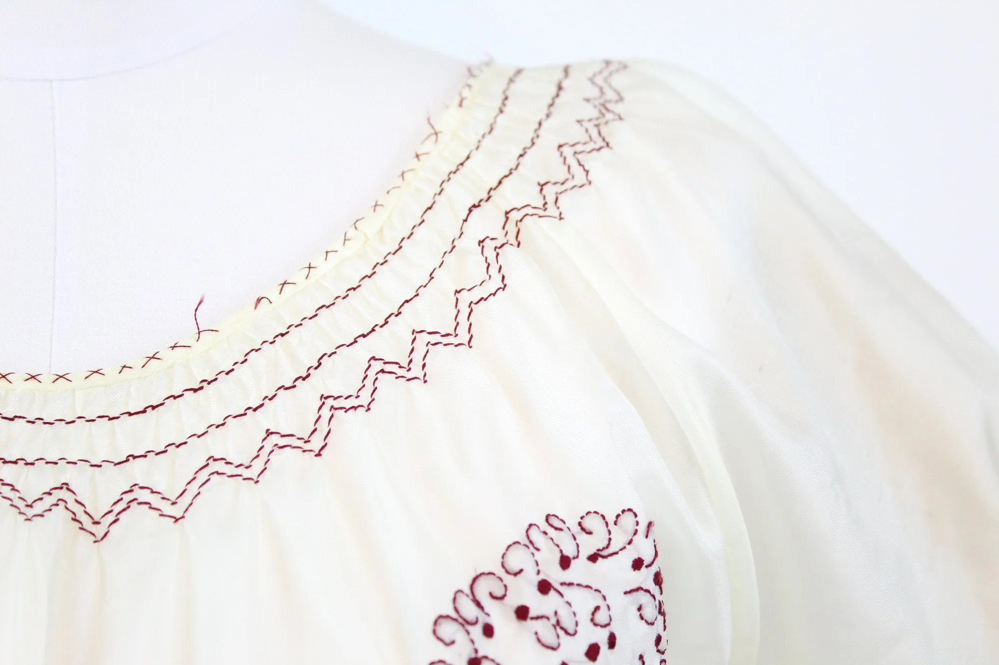 1940s rayon embroidered hungarian blouse small medium | new spring summer