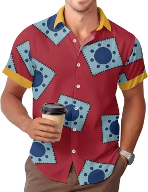 99TIMORO Game Character Hawaiian Shirt, Anime Movie Short Sleeve, Funny Print Button Down Top