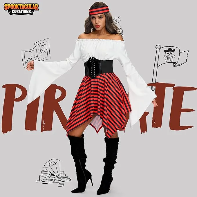 Adult Women Halloween Renaissance Pirate Costume