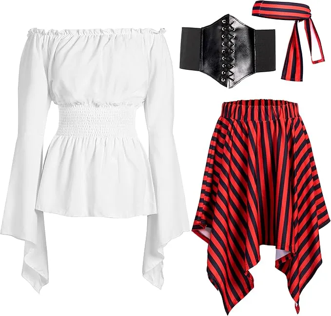 Adult Women Halloween Renaissance Pirate Costume