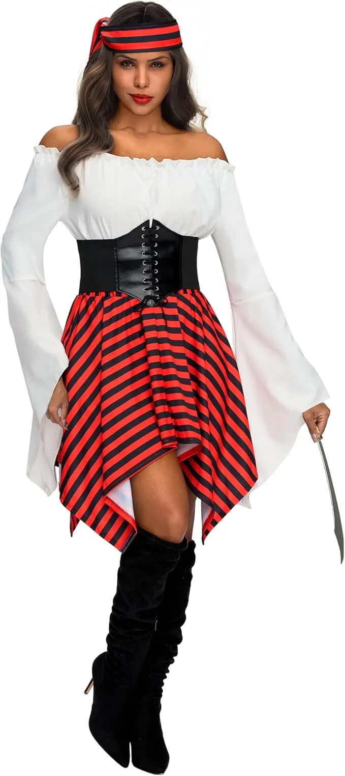 Adult Women Halloween Renaissance Pirate Costume