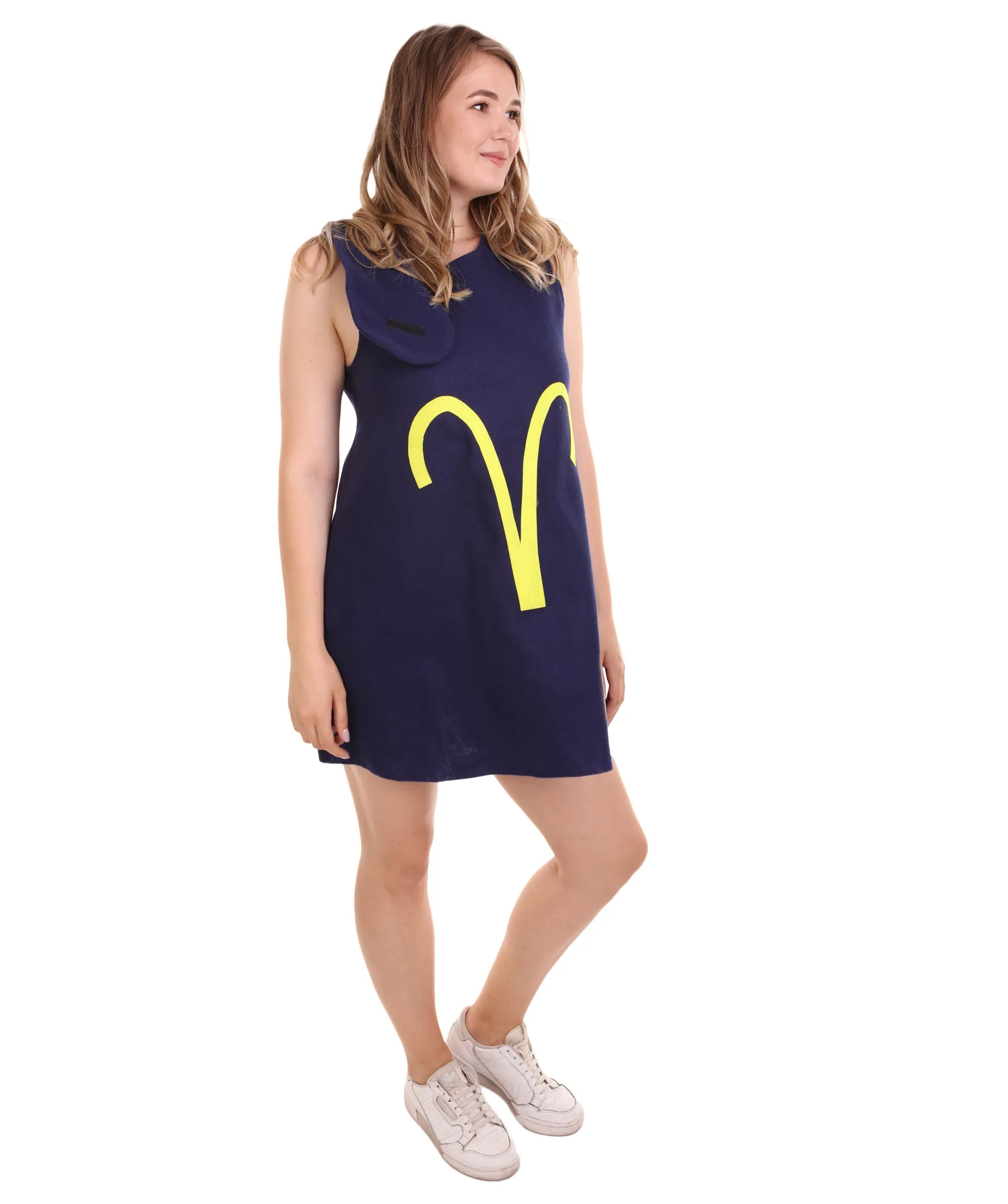 Adult Women's 12 Constellation of Aries Party Troll Dress Costume | Blue Halloween Costume