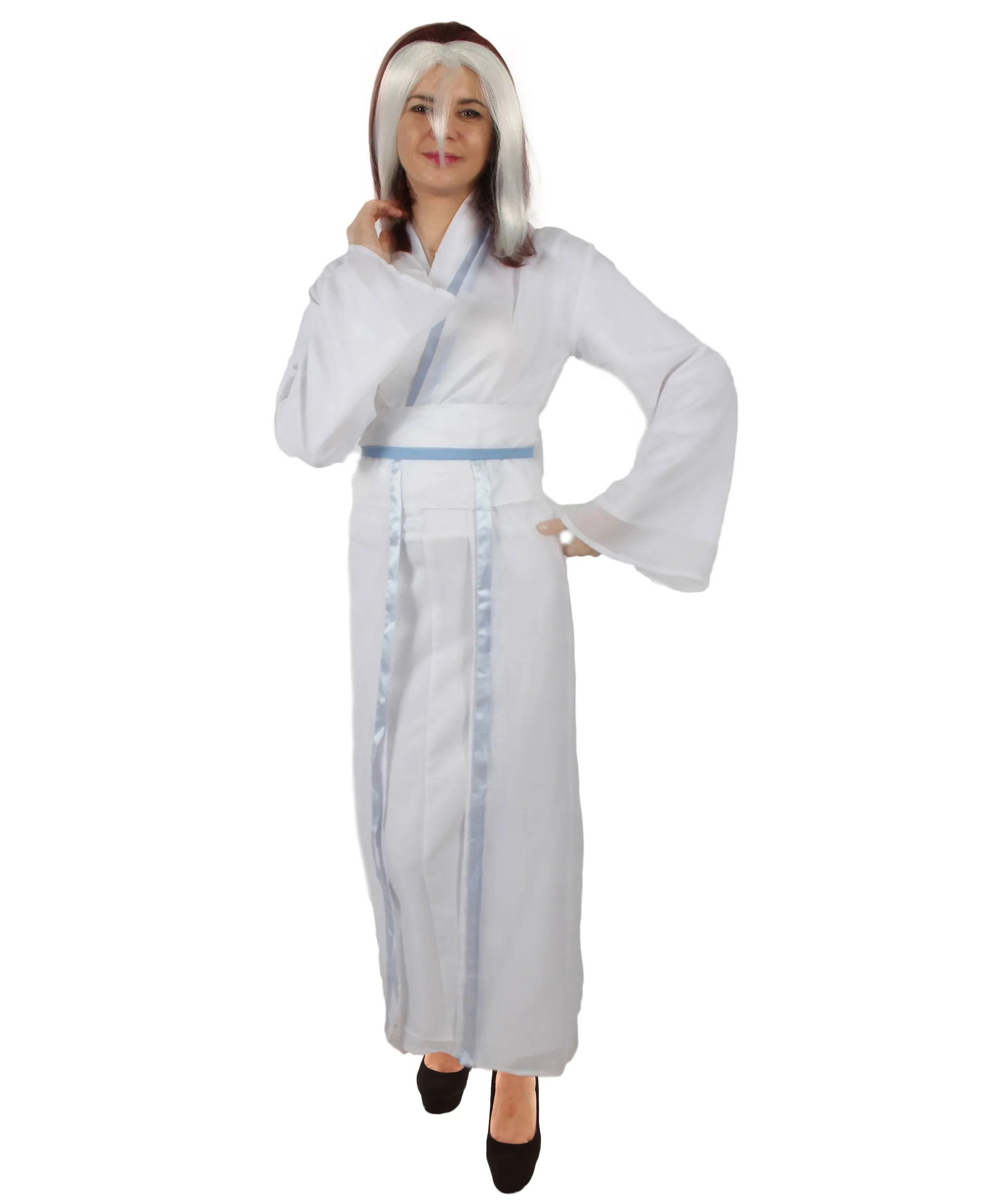 Adult Women’s Chinese Mythological Snake Animated Movie White & Silver Costume