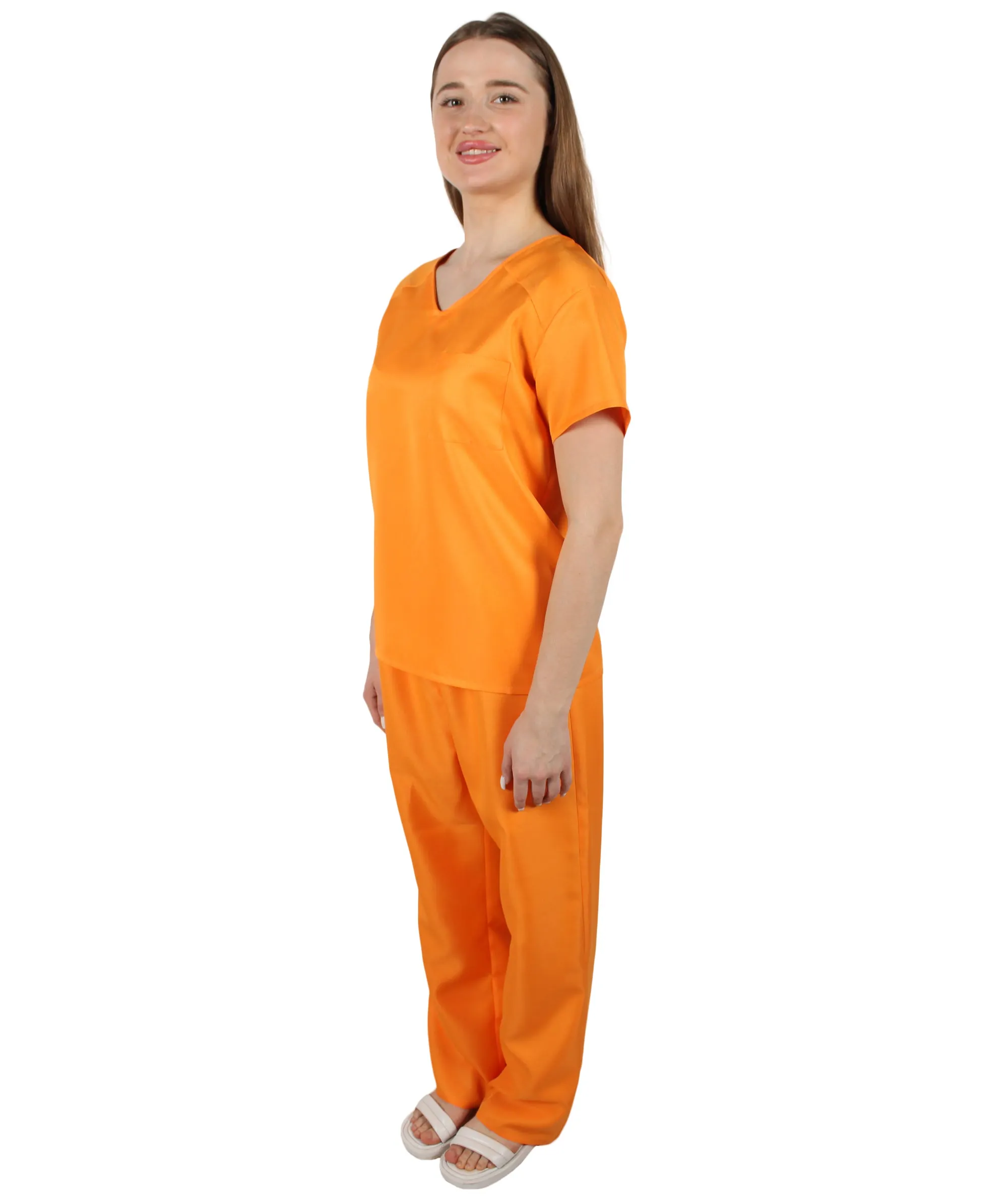 Adult Women's Prisoner Uniform Costume | Orange Cosplay Halloween  Costume