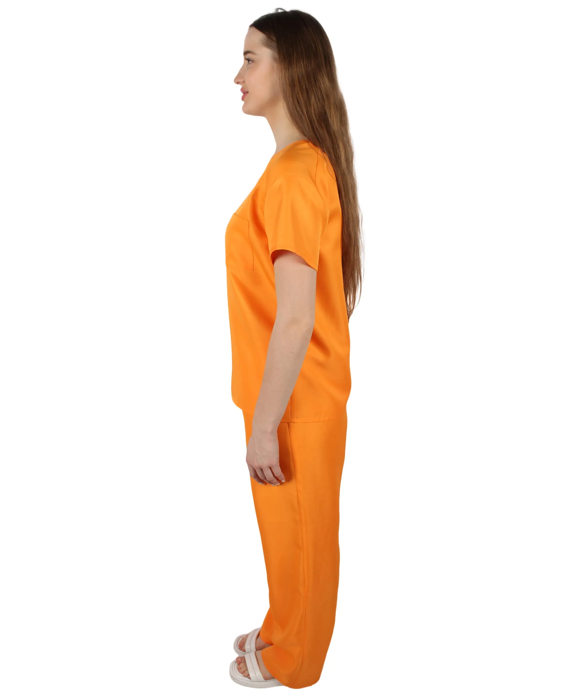 Adult Women's Prisoner Uniform Costume | Orange Cosplay Halloween  Costume