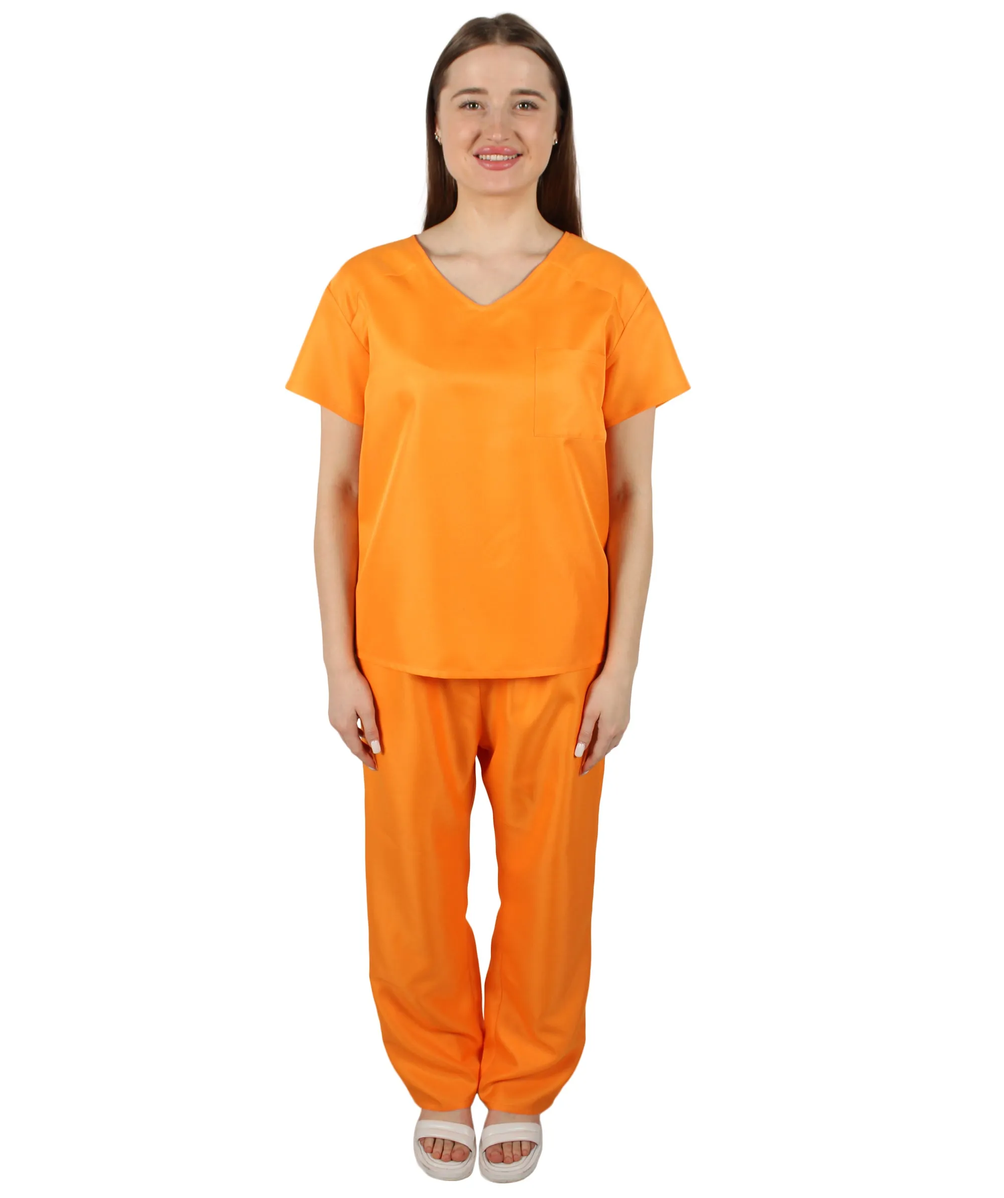 Adult Women's Prisoner Uniform Costume | Orange Cosplay Halloween  Costume