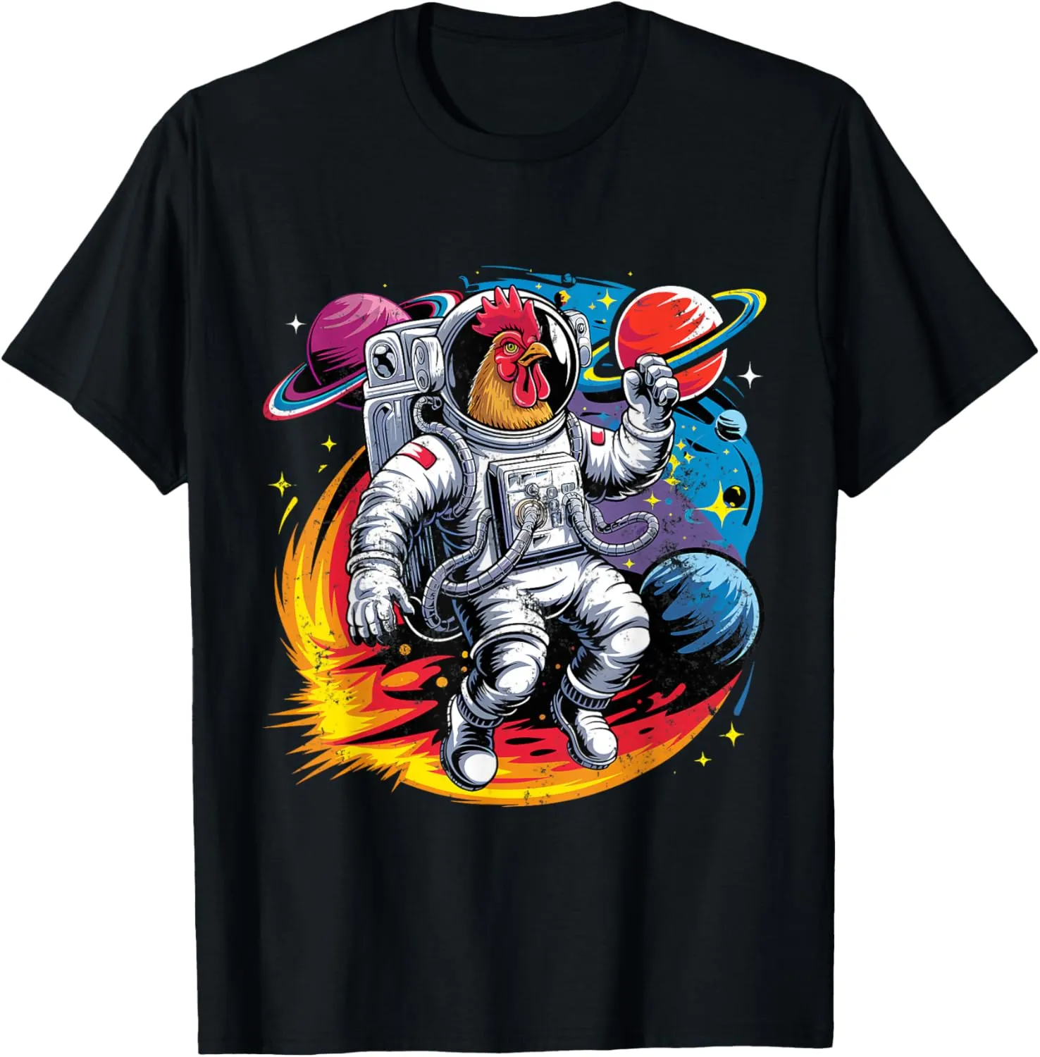 Astronaut Chicken Space Shirts Cosmic Galaxy Chicken Lover T-Shirt