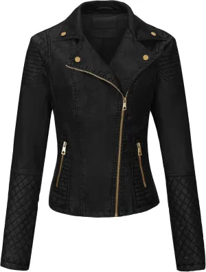 Bellivera Women's Faux Leather Casual Jacket 2025 Spring Trendy Motorcycle Outfits Lightweight Classic Coat