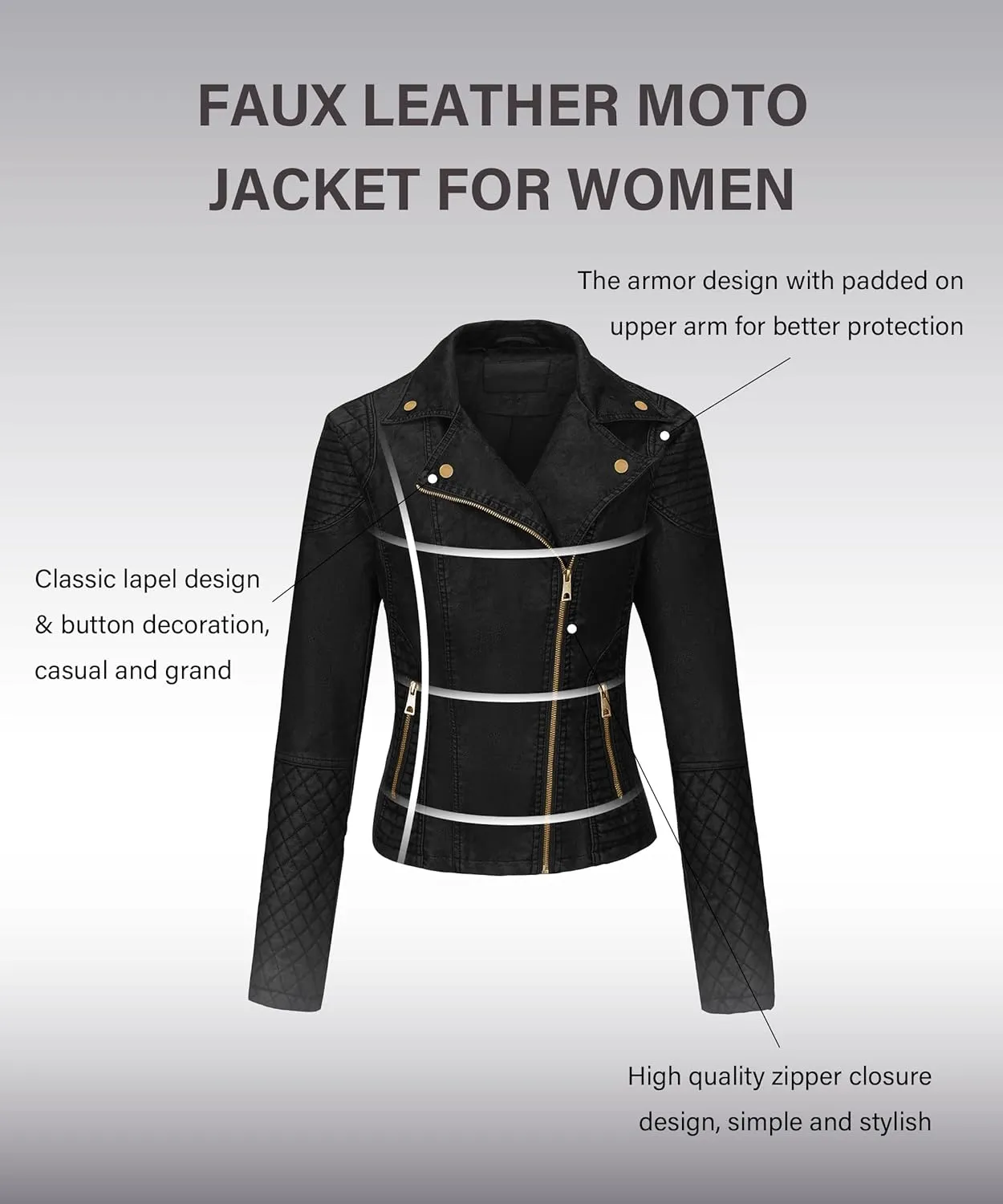 Bellivera Women's Faux Leather Casual Jacket 2025 Spring Trendy Motorcycle Outfits Lightweight Classic Coat