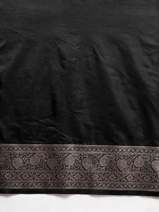 Black Zari Silk Blend Saree