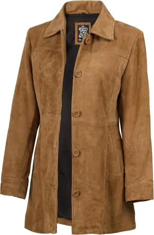 Blingsoul Womens Leather Jacket - Vintage Style Long Leather Jacket Women