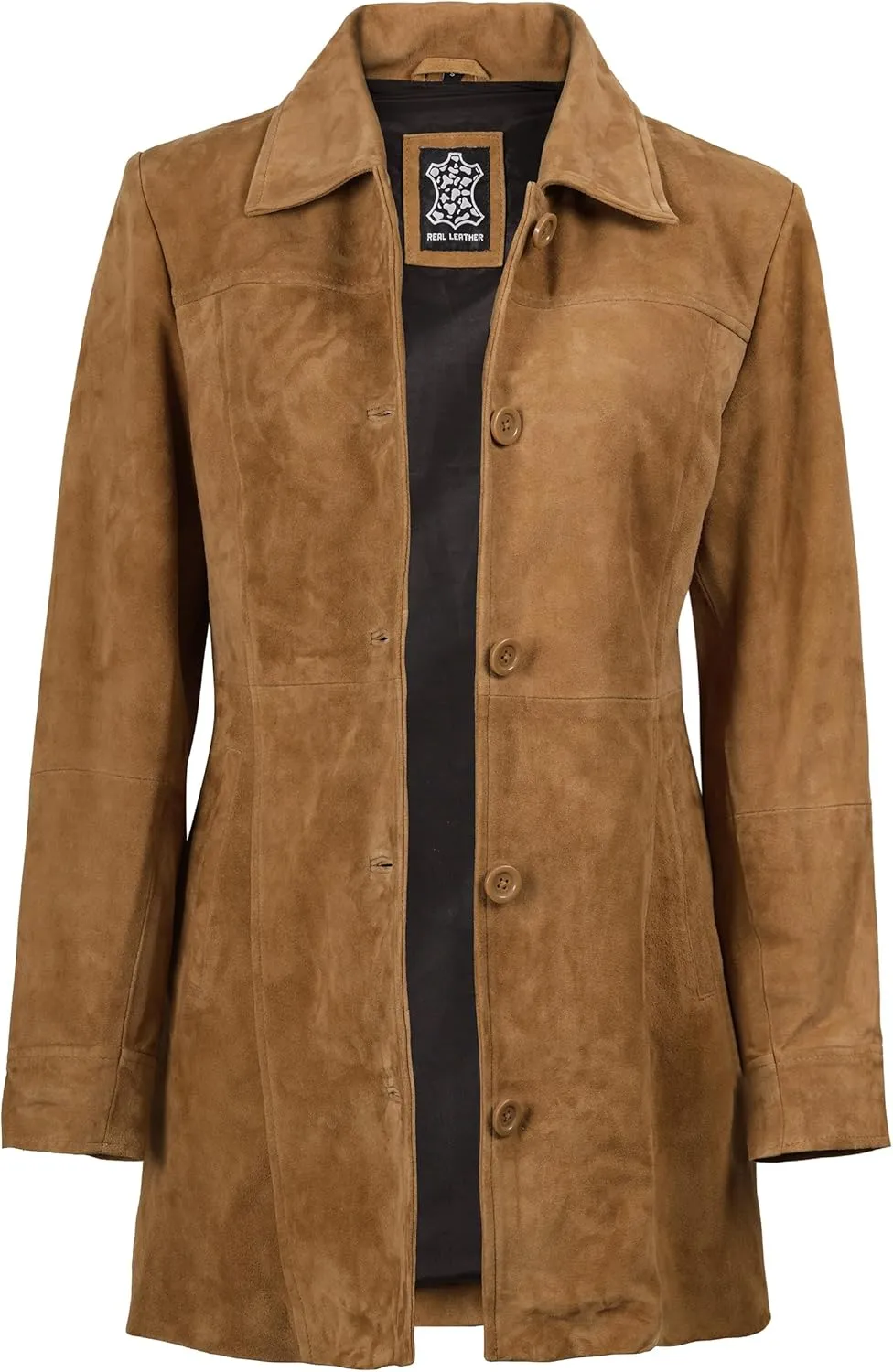 Blingsoul Womens Leather Jacket - Vintage Style Long Leather Jacket Women