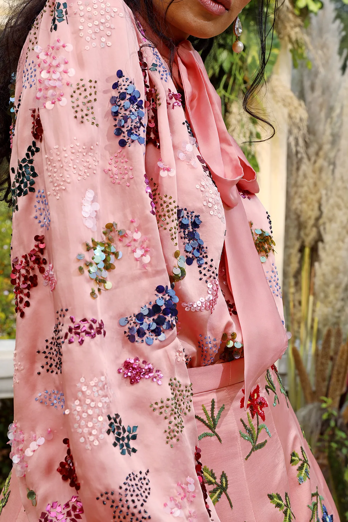Blush heavy embroidered lehenga Set