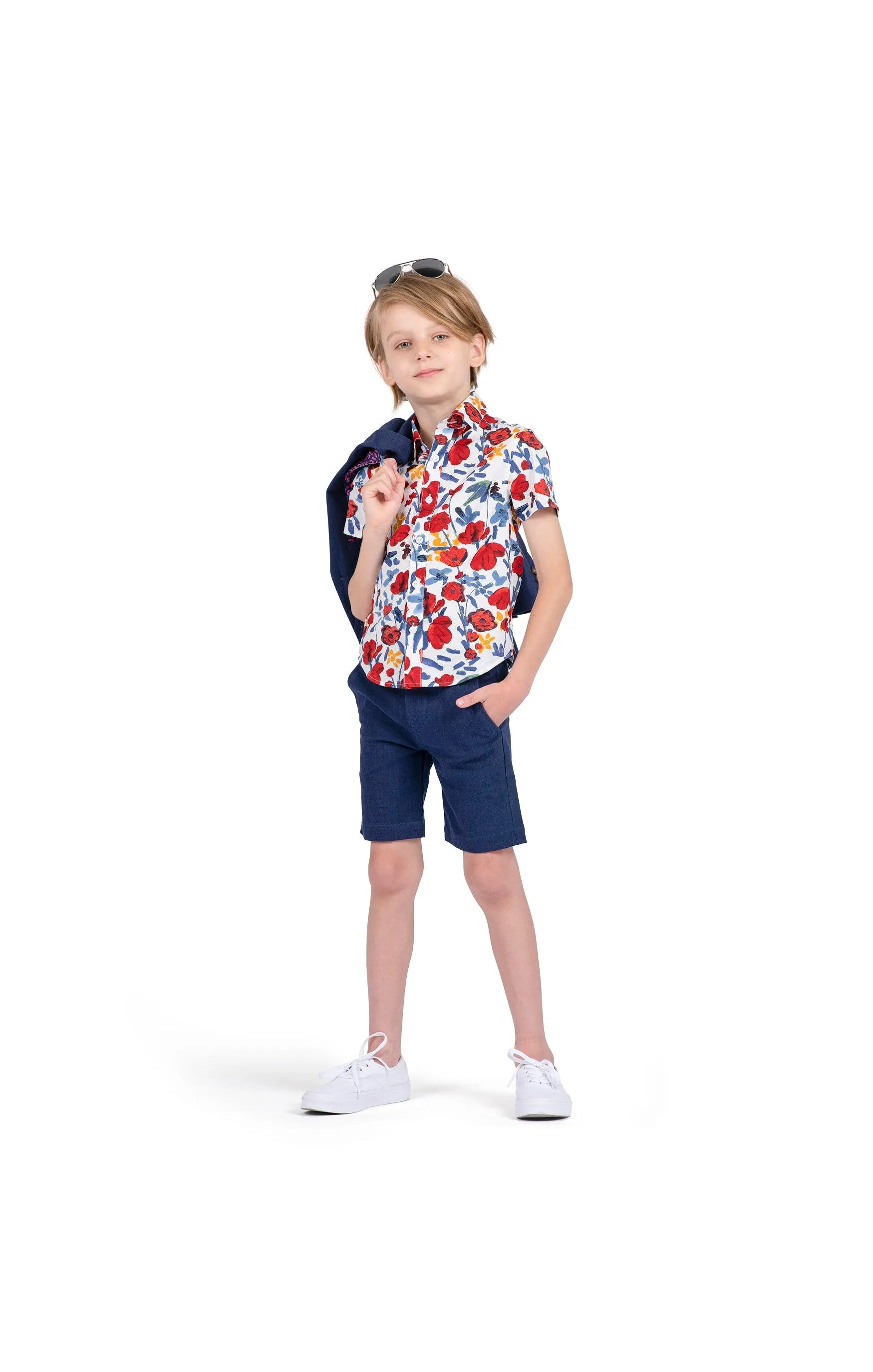Boys Bottoms | Trouser Short in Dark Navy | Appaman