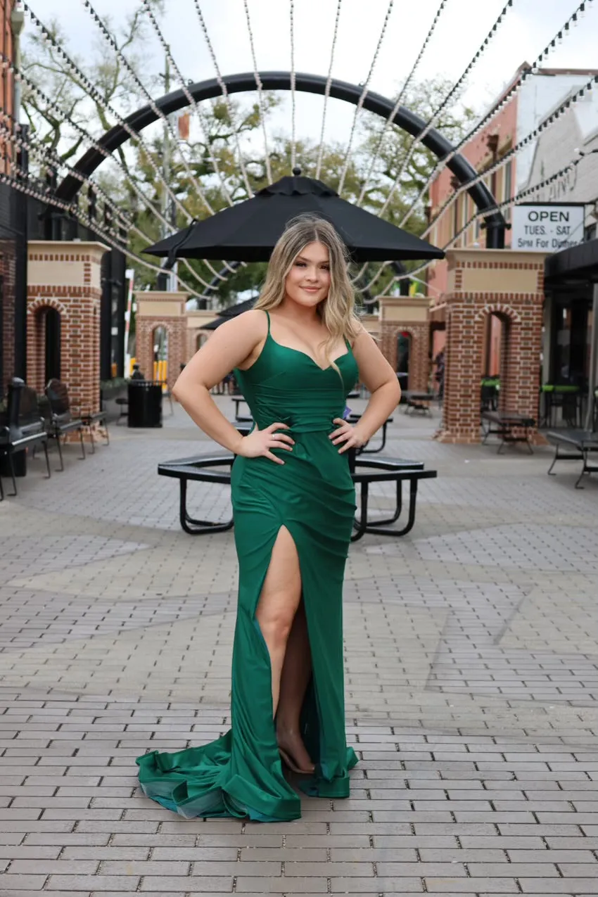 Celeste Fitted Stretch Satin Gown