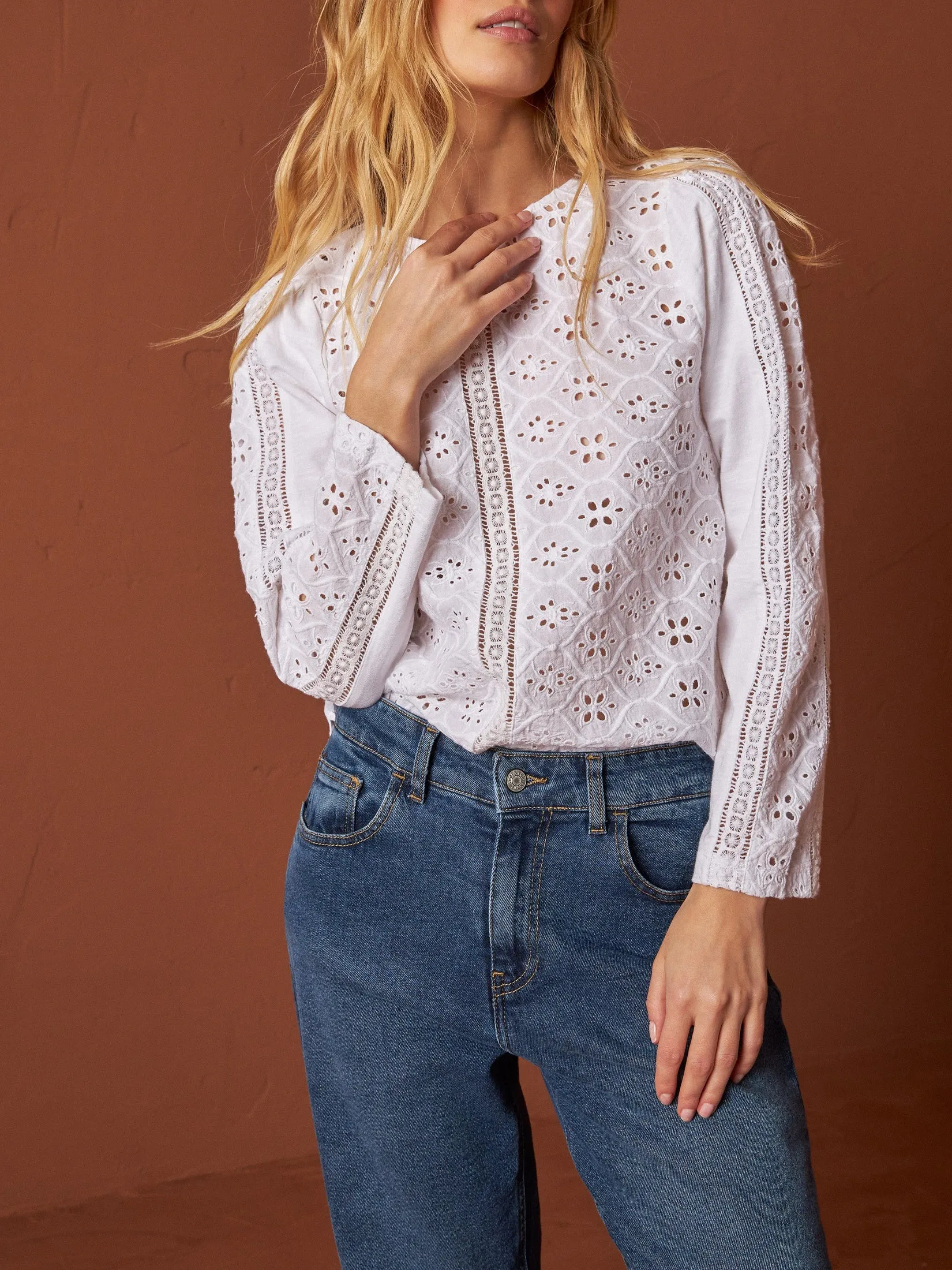 Embroidered Blouse White