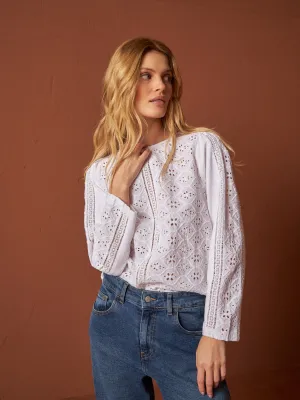 Embroidered Blouse White