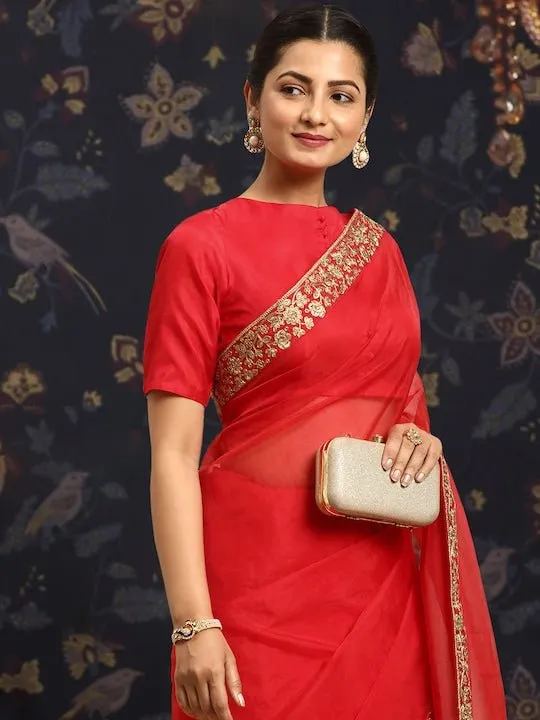 Embroidered Organza Saree