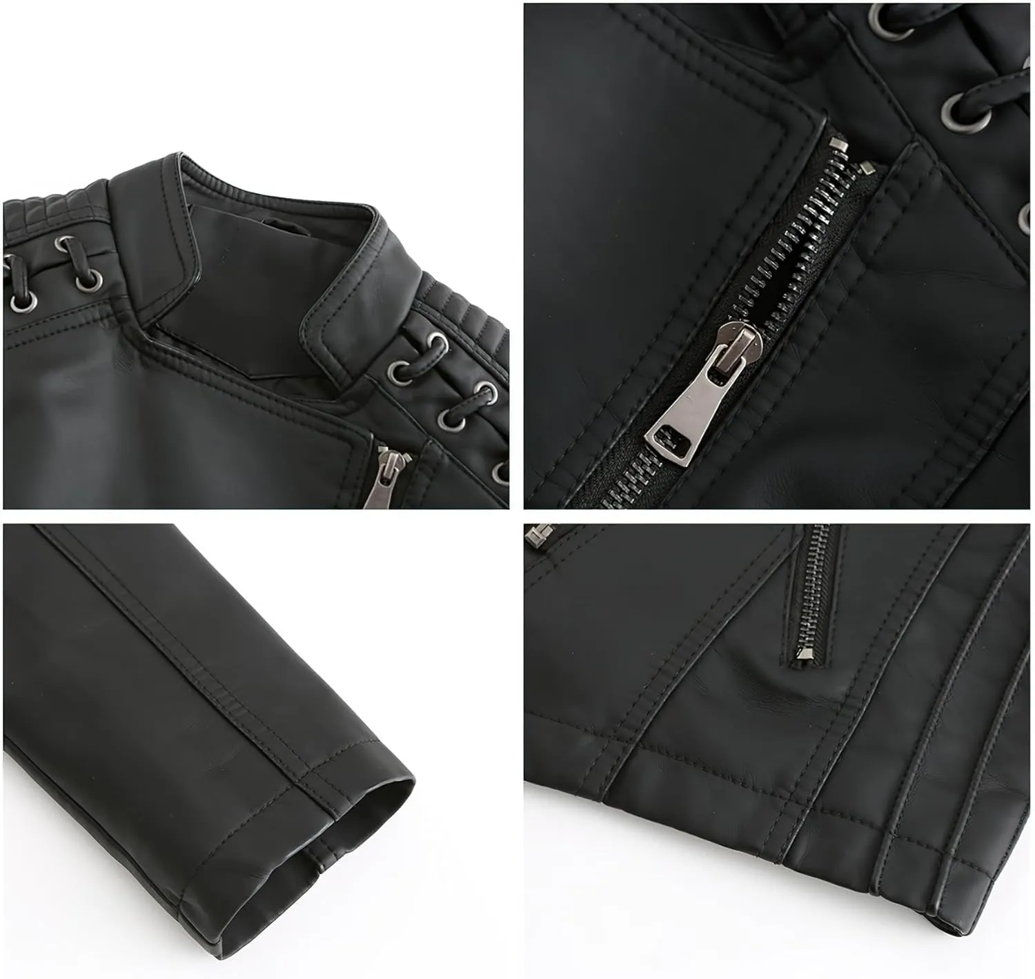 Faux Leather Jacket Women Motorcycle