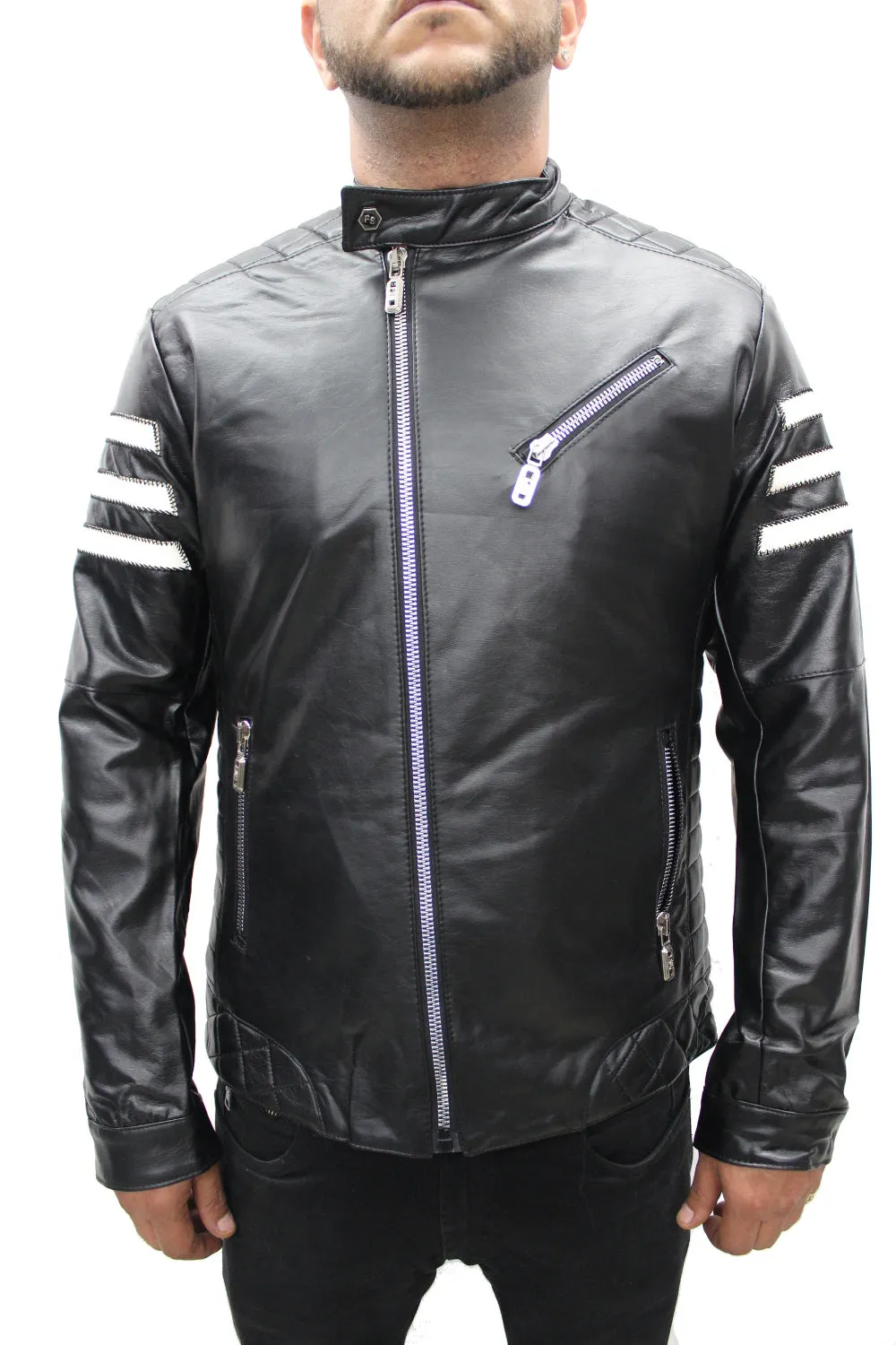 [Guzzi] Black Leather Jacket