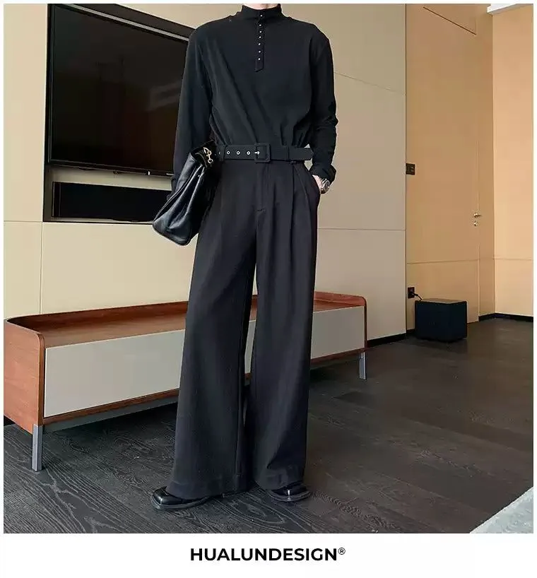 Hua Buckled Belted Straight Trousers