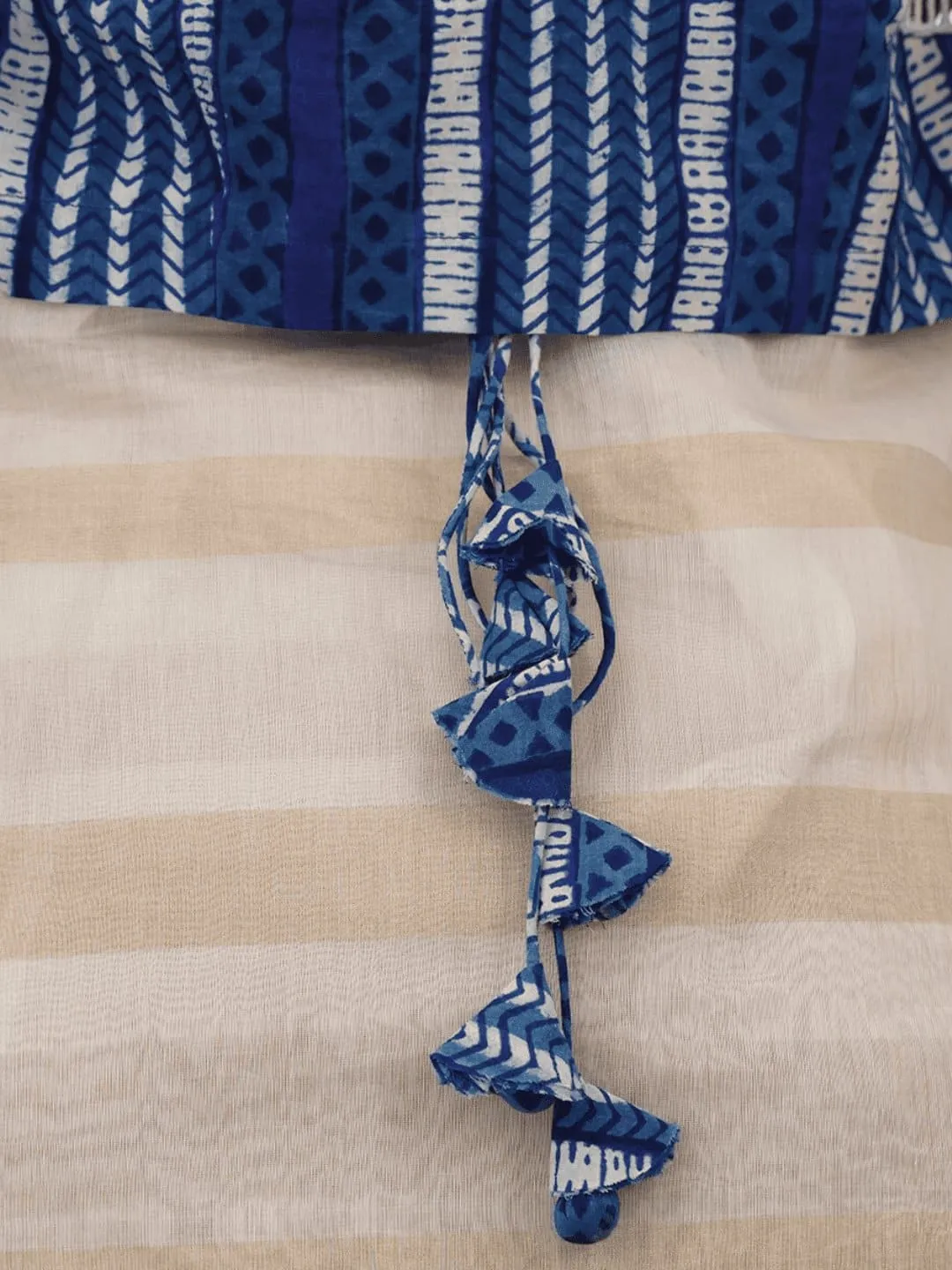 Indigo Blue Embroidered Cotton Blouse