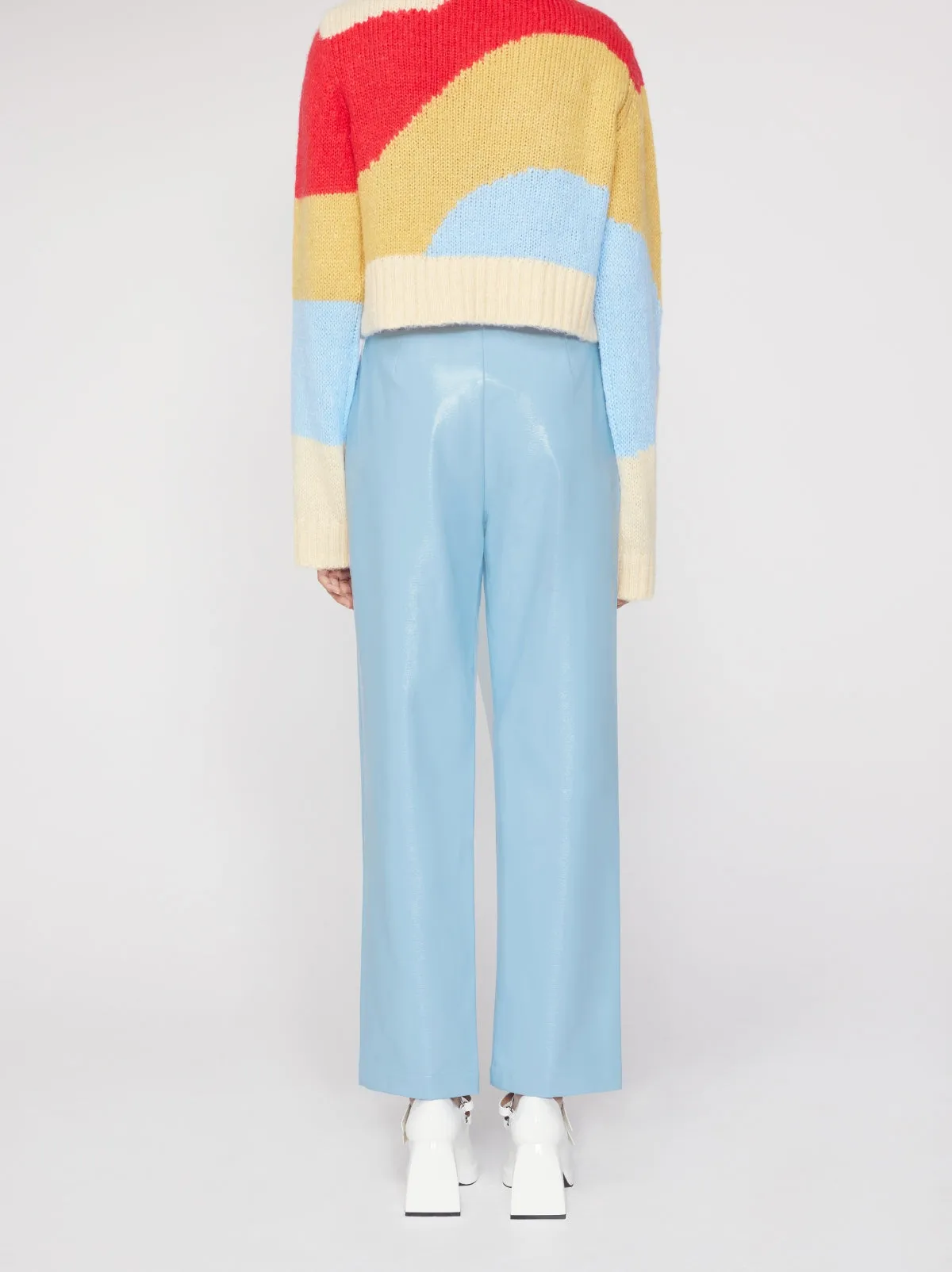 Janice Cornflower Blue Vinyl Trousers