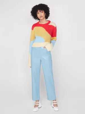 Janice Cornflower Blue Vinyl Trousers