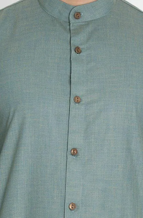 Jashvi Men's Green Cotton Kurta