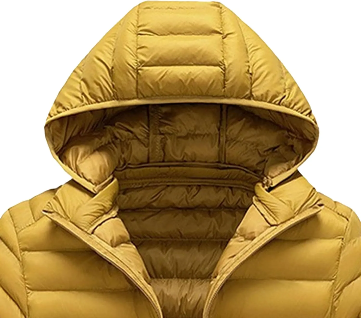 JEKE-DG Men's Removable Hooded Lightweight Puffer Jackets Waterproof Casual Down Coats Full Zip Slim Fit Quilted Coat