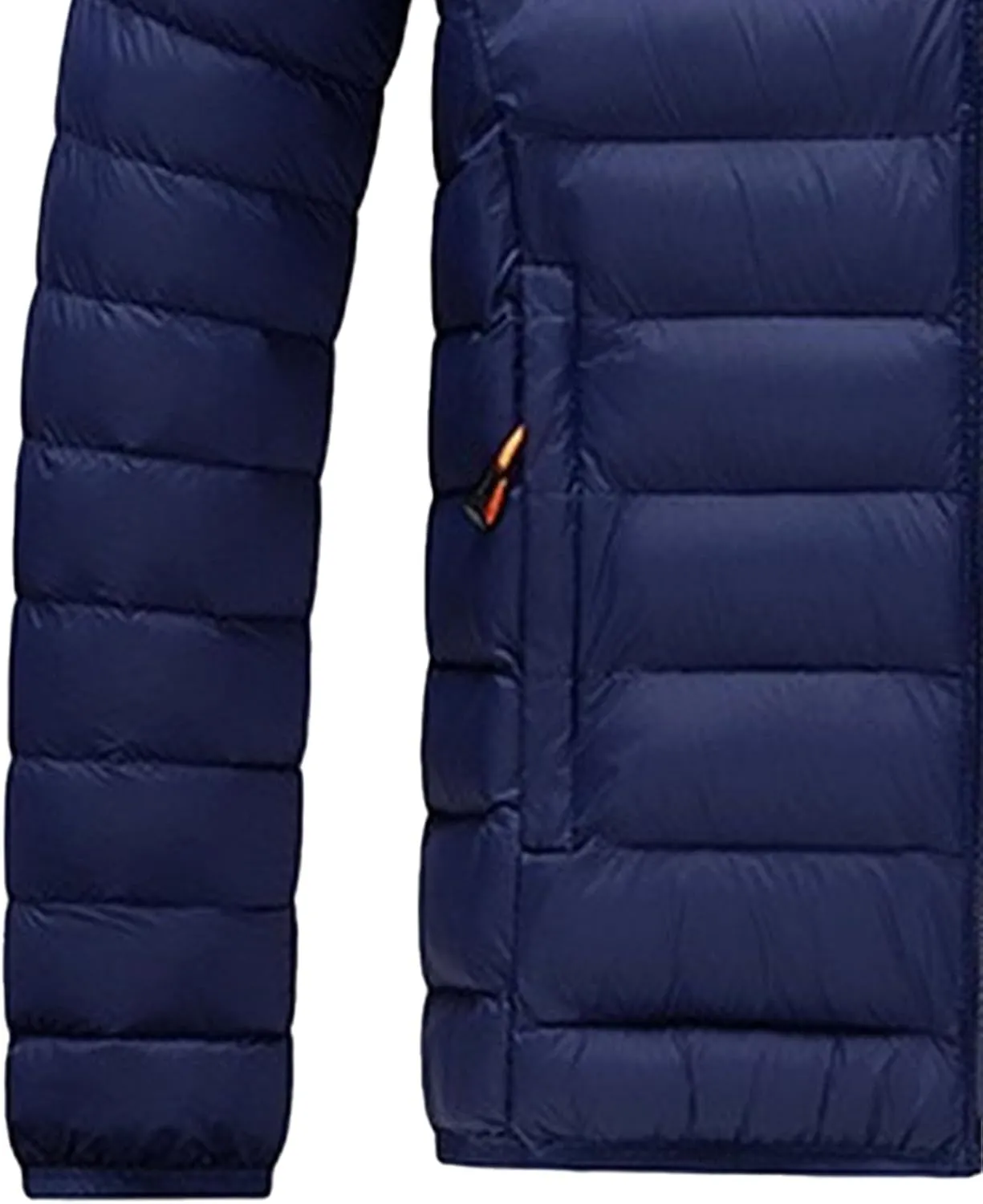 JEKE-DG Men's Removable Hooded Lightweight Puffer Jackets Waterproof Casual Down Coats Full Zip Slim Fit Quilted Coat