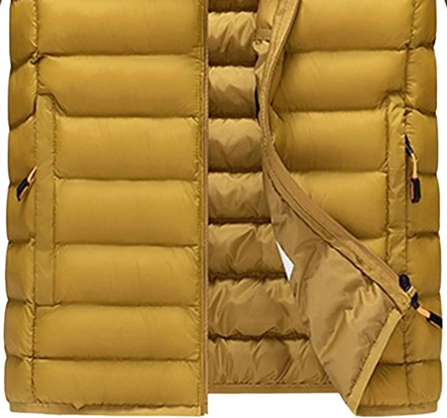 JEKE-DG Men's Removable Hooded Lightweight Puffer Jackets Waterproof Casual Down Coats Full Zip Slim Fit Quilted Coat