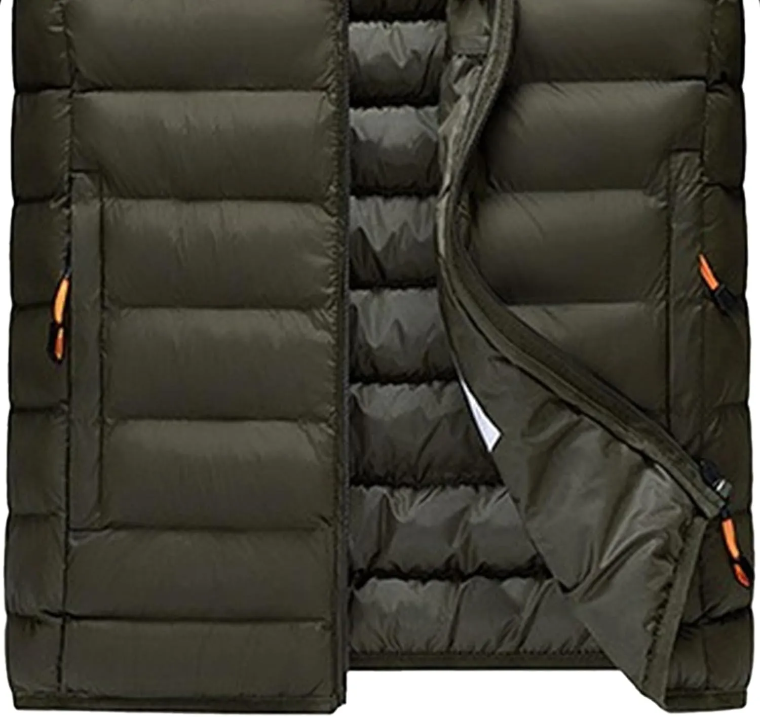 JEKE-DG Men's Removable Hooded Lightweight Puffer Jackets Waterproof Casual Down Coats Full Zip Slim Fit Quilted Coat