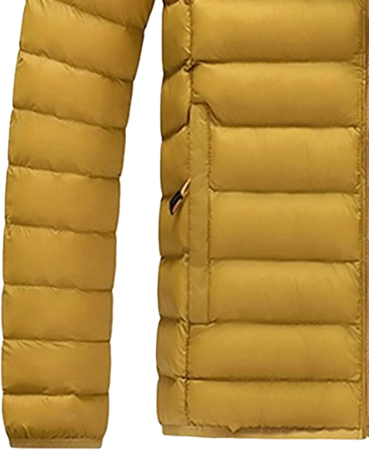 JEKE-DG Men's Removable Hooded Lightweight Puffer Jackets Waterproof Casual Down Coats Full Zip Slim Fit Quilted Coat