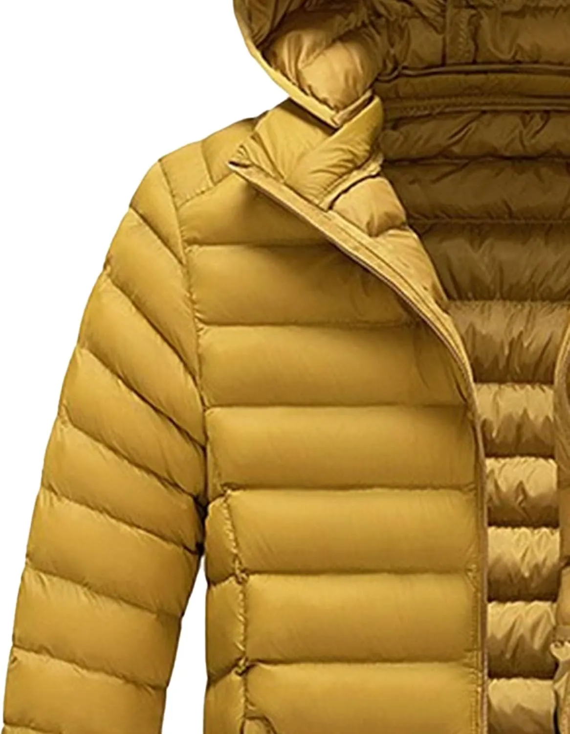JEKE-DG Men's Removable Hooded Lightweight Puffer Jackets Waterproof Casual Down Coats Full Zip Slim Fit Quilted Coat