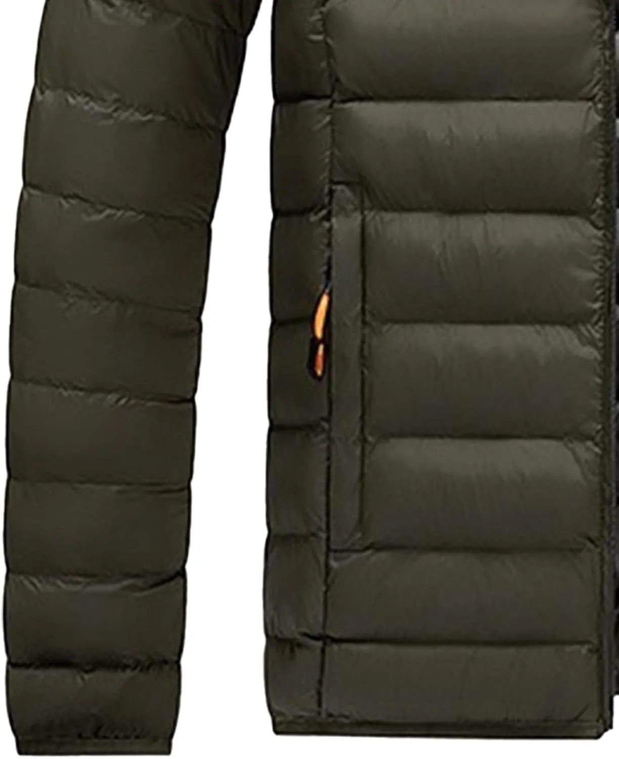 JEKE-DG Men's Removable Hooded Lightweight Puffer Jackets Waterproof Casual Down Coats Full Zip Slim Fit Quilted Coat
