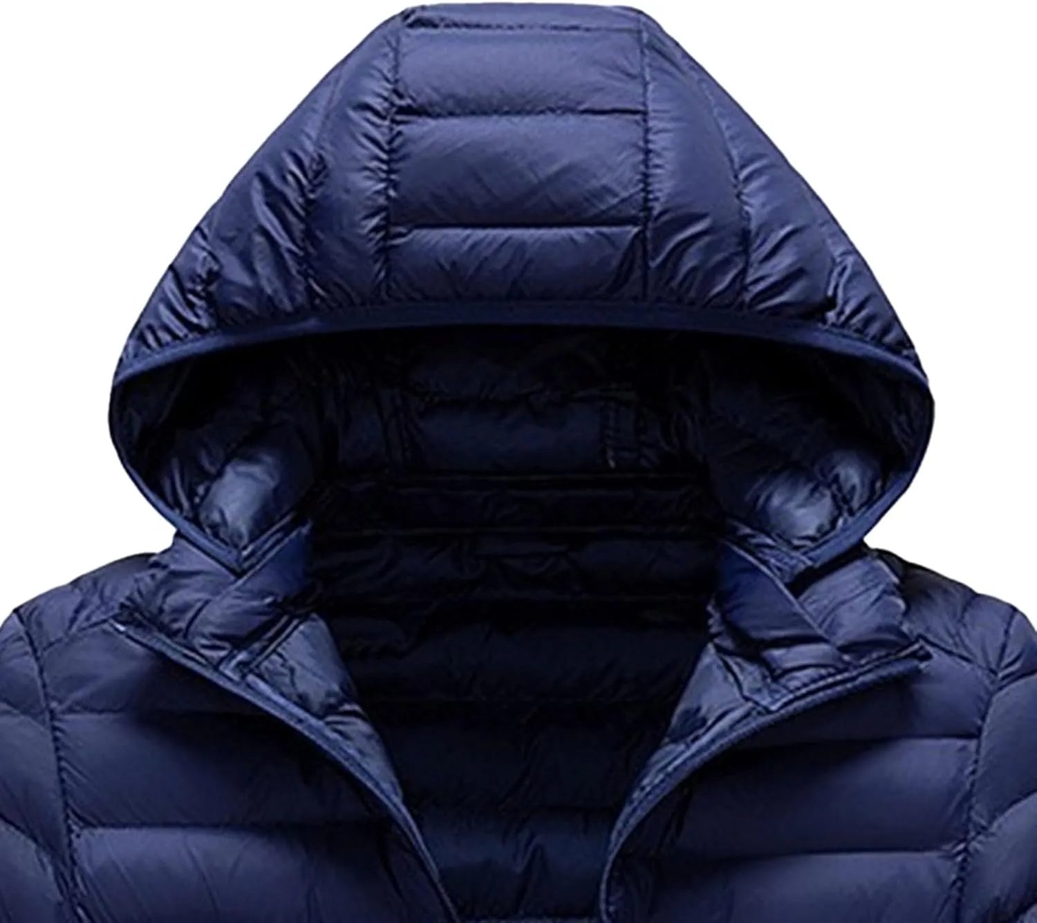 JEKE-DG Men's Removable Hooded Lightweight Puffer Jackets Waterproof Casual Down Coats Full Zip Slim Fit Quilted Coat