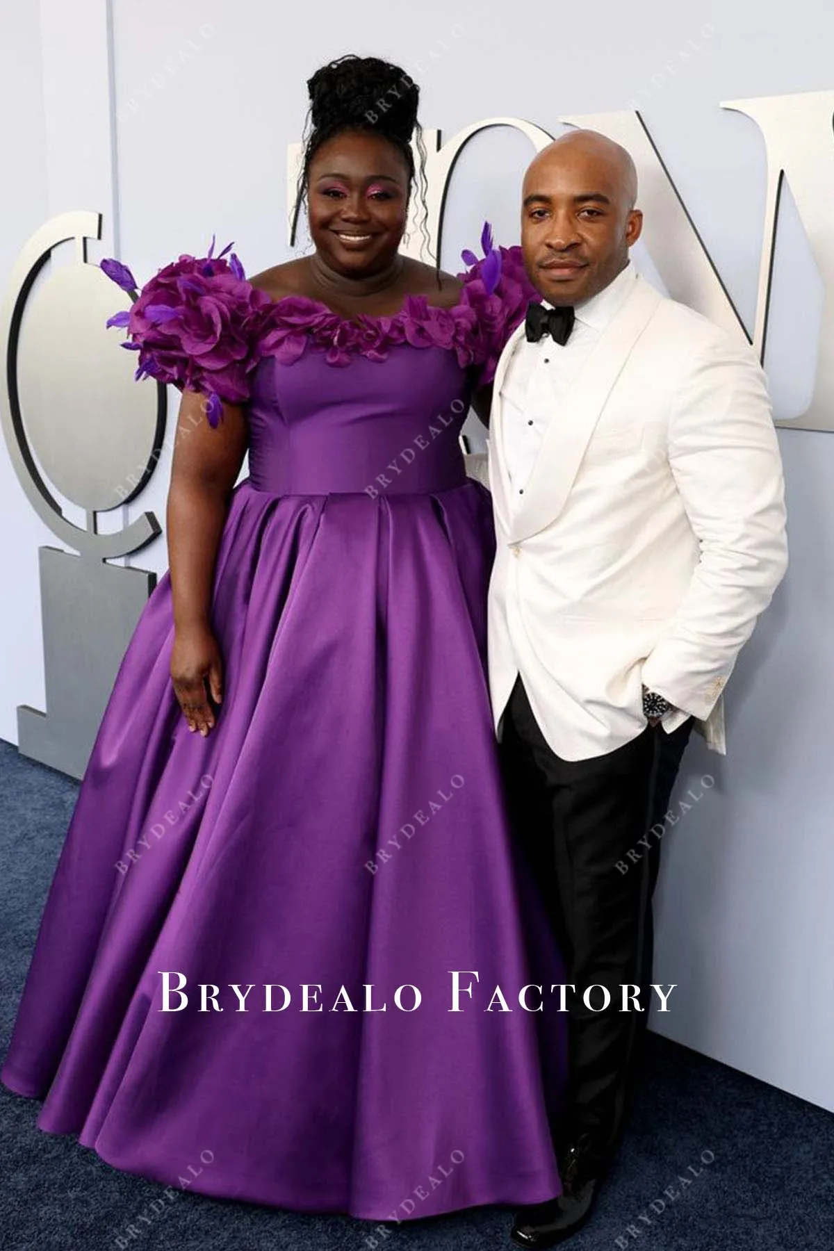 Jocelyn Bioh 2024 Tony Awards Purple Off Shoulder Dress