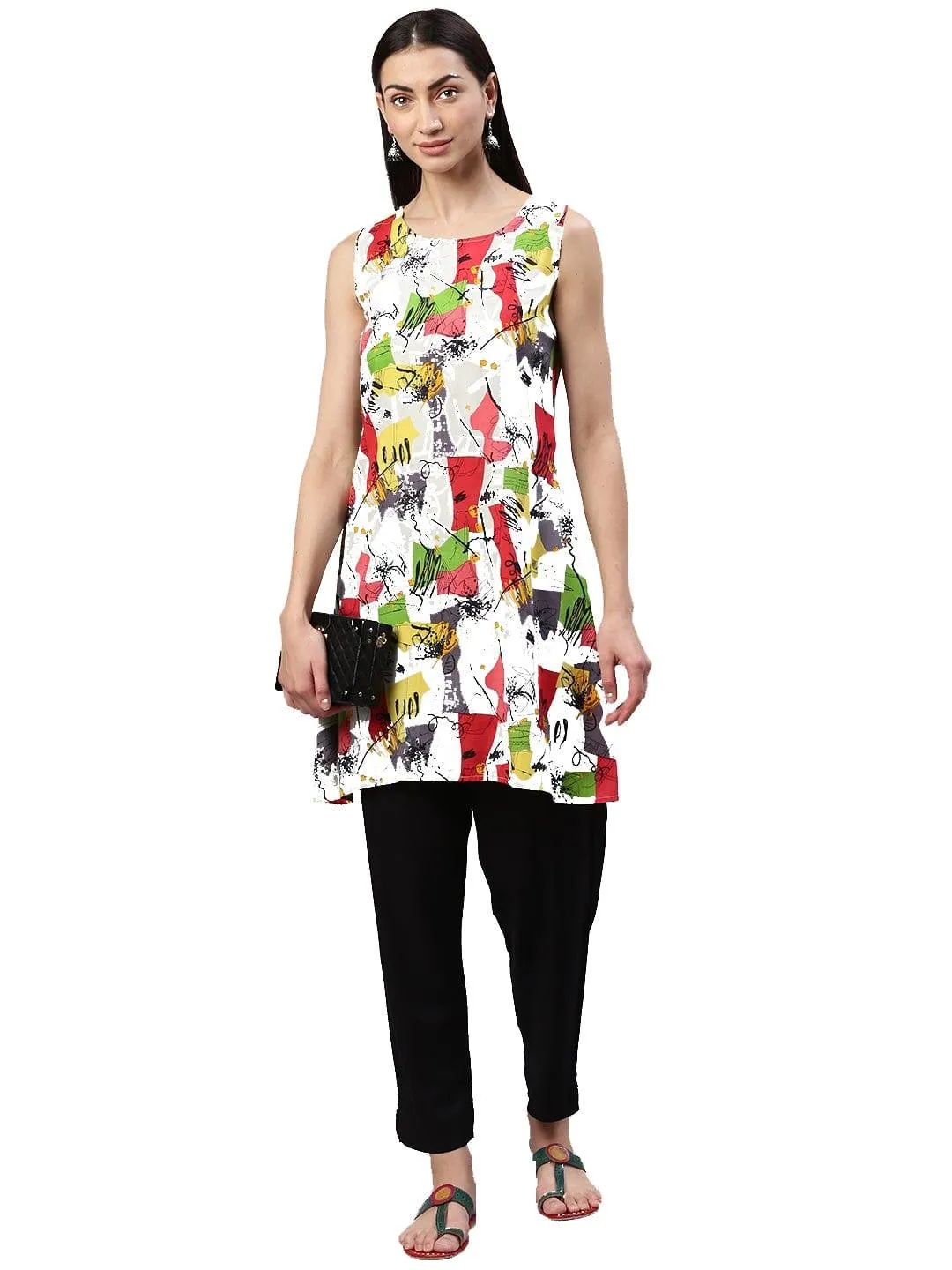 KSUT Black Solid Straight Cropped Palazzos
