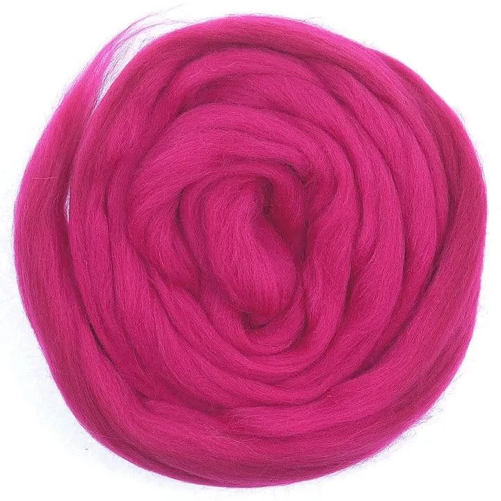 Lipstick - Merino Wool Top Roving - 50 gram (1.75 oz) Ball - Color 613