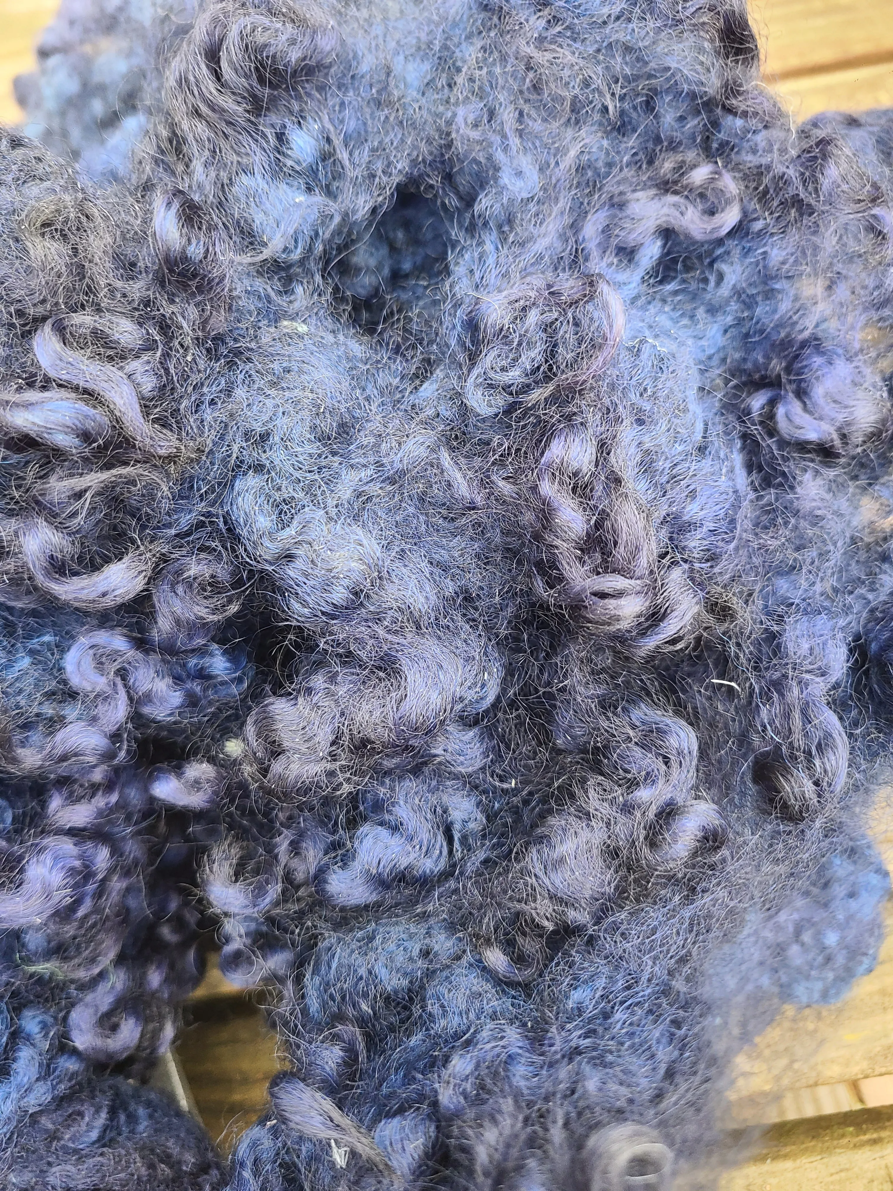 Locks Midnight Blue dyed Romney Locks- 4 ounces