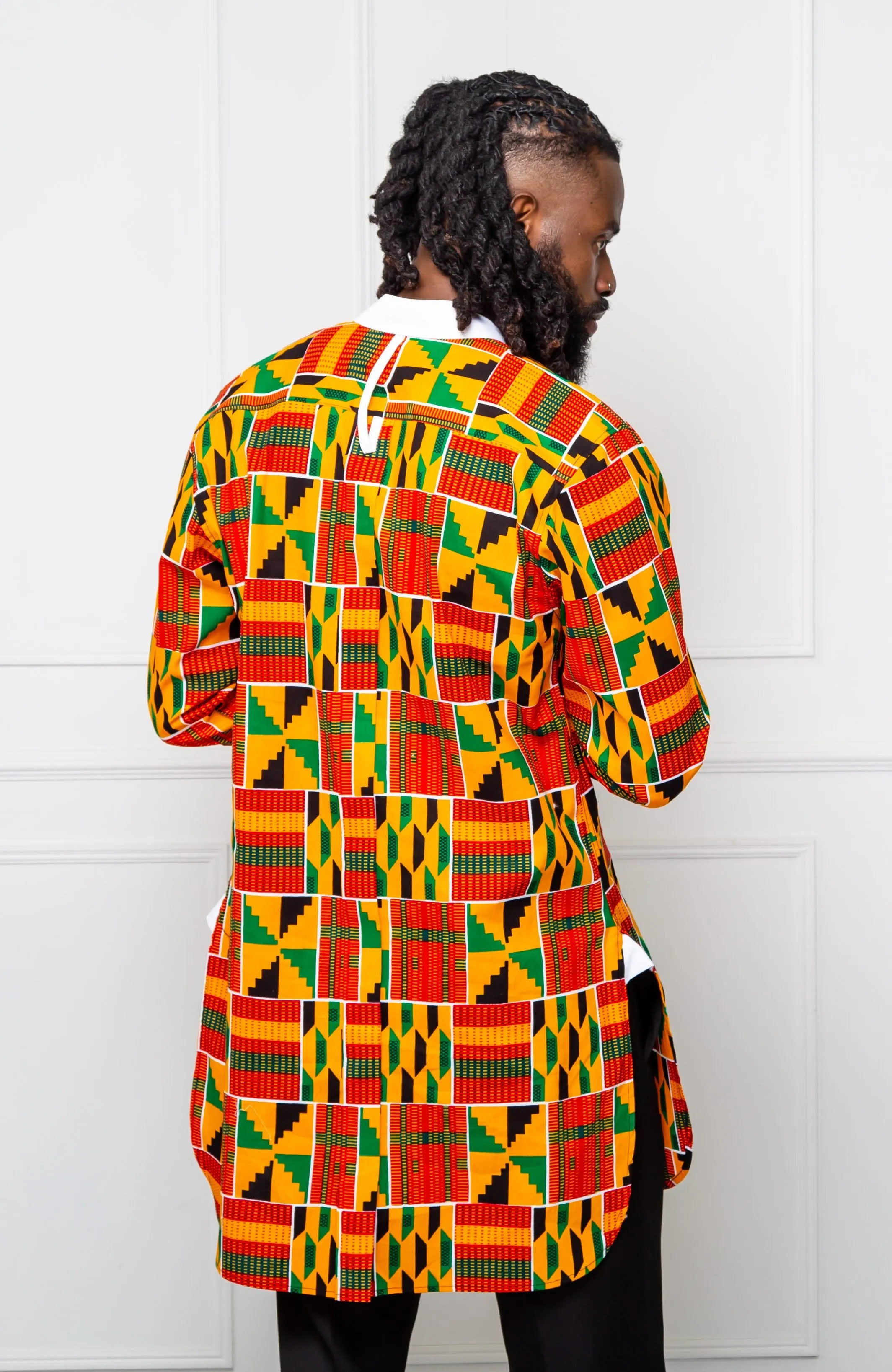 Long Length Etibo Shirt | African Print Etibo Shirt - KENDRICK