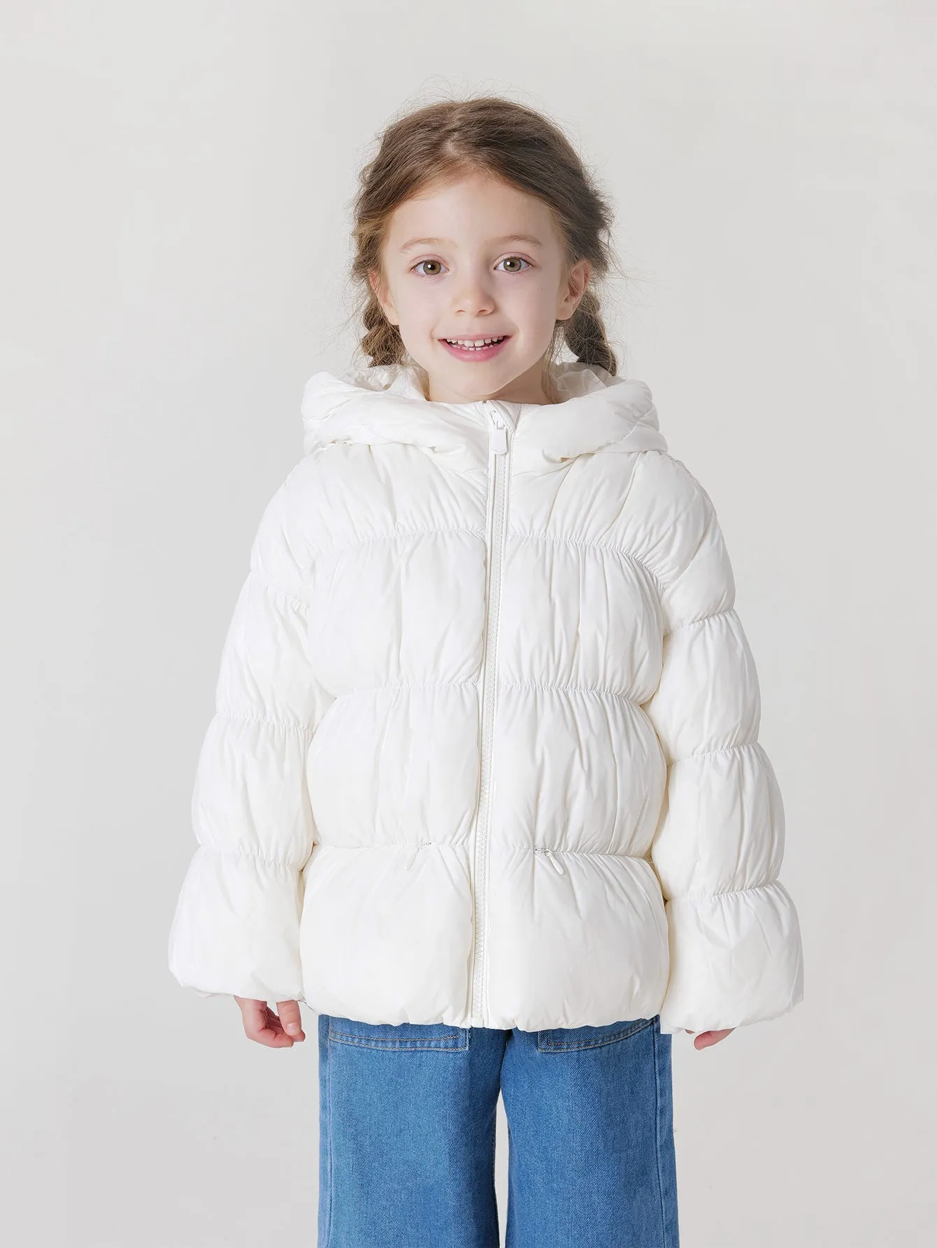 MARC & JANIE Girls Ultralight Little Ears Hooded Down Parka  231628