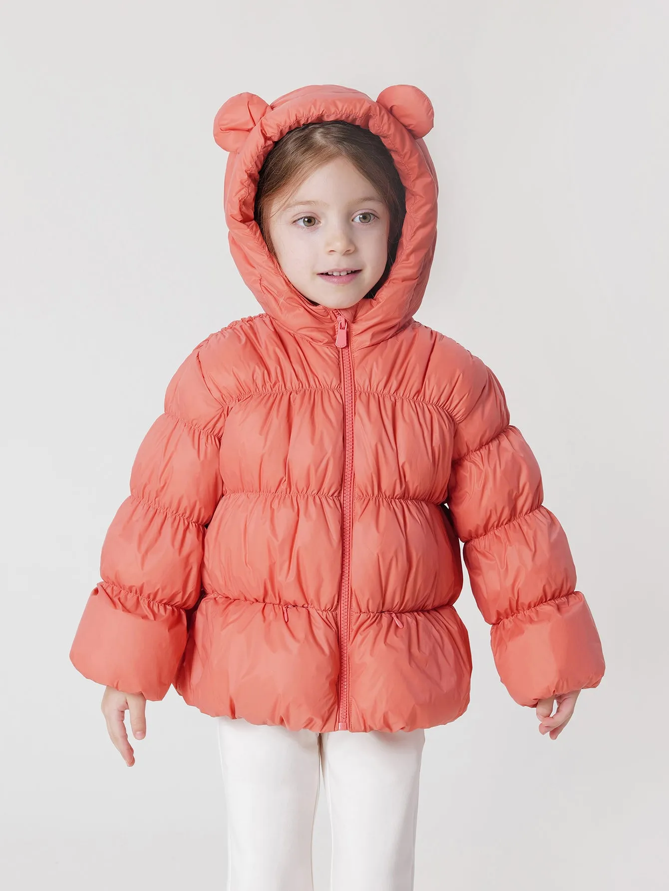 MARC & JANIE Girls Ultralight Little Ears Hooded Down Parka  231628