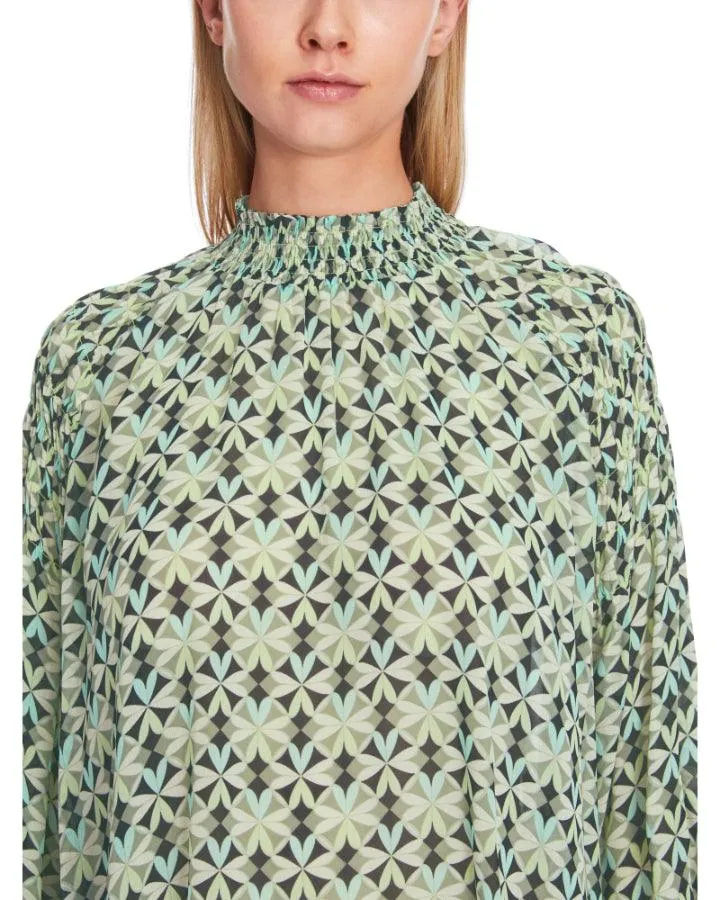 Marc Cain Malachite Print Smocked Blouse