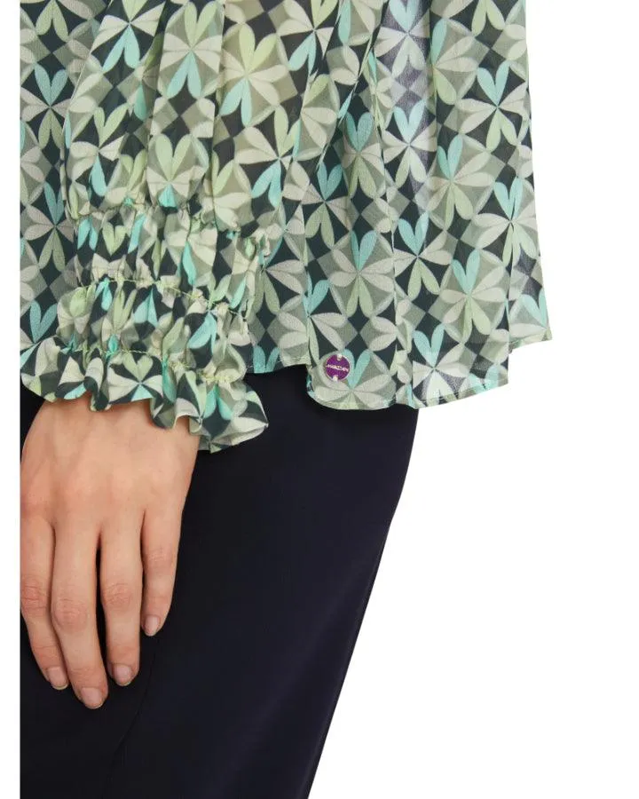 Marc Cain Malachite Print Smocked Blouse