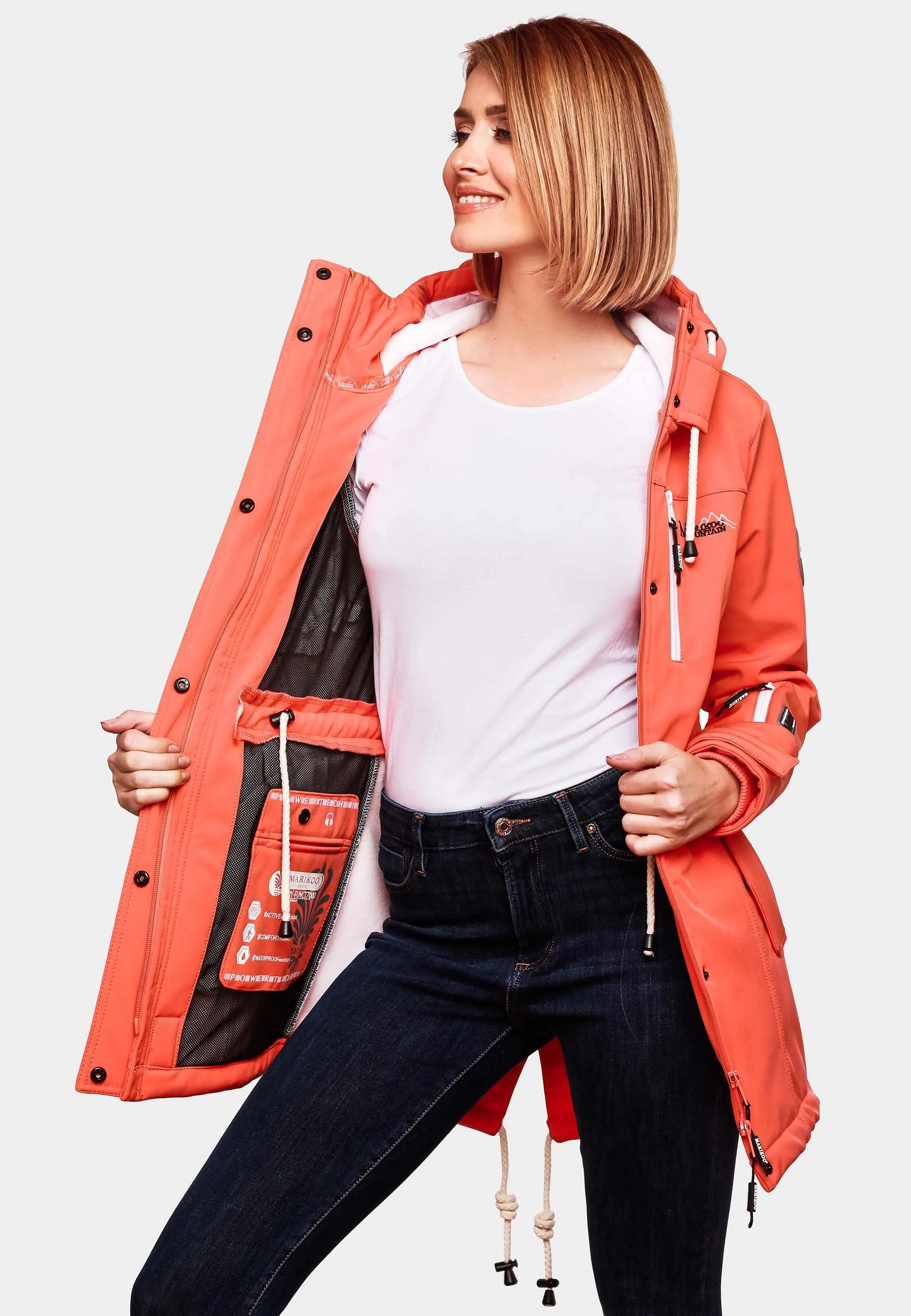 Marikoo parka, coral