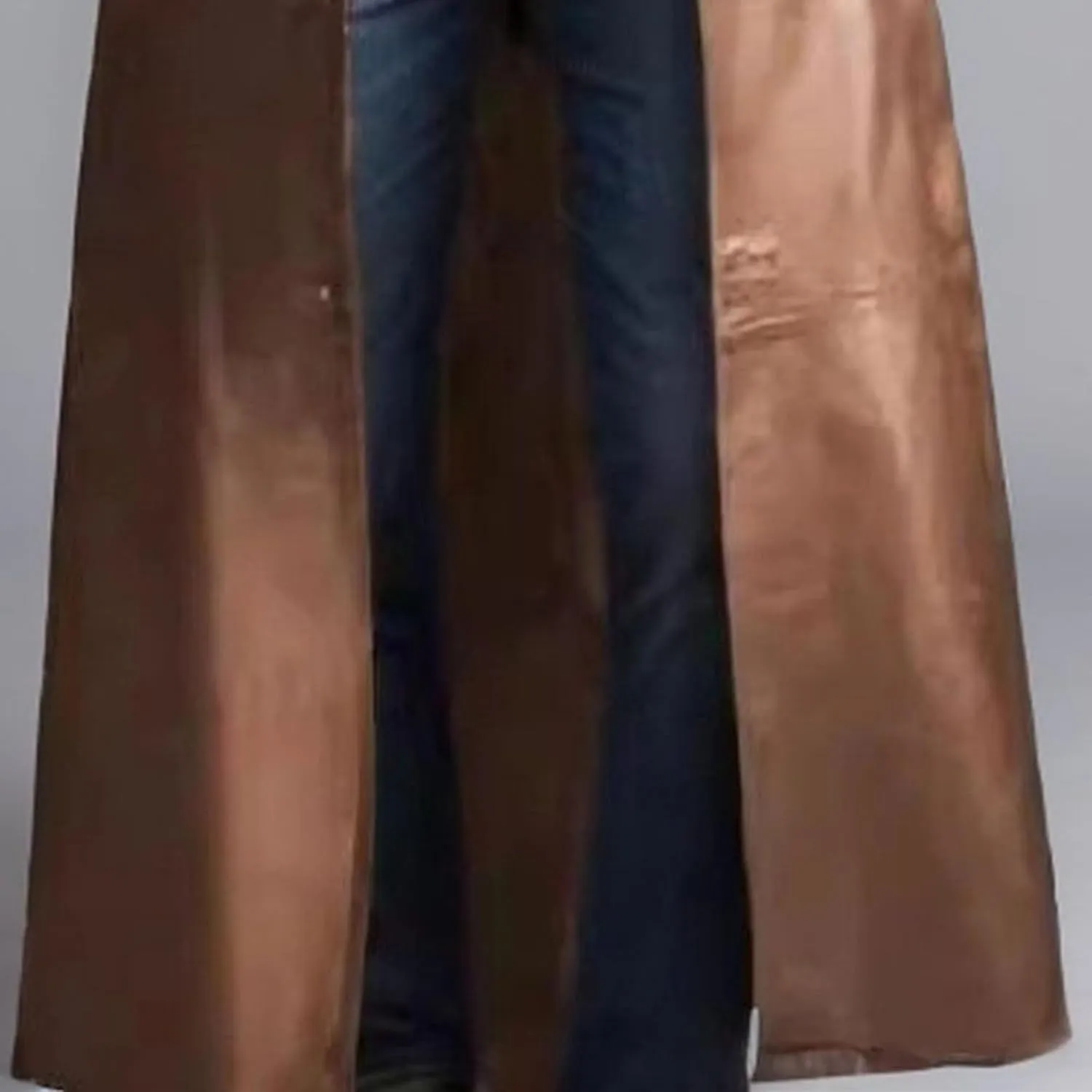 Mens Leather Trench Coat Faux Leather Vintage Long Jacket Fashion Steampunk Gothic Jackets Full Length Overcoat