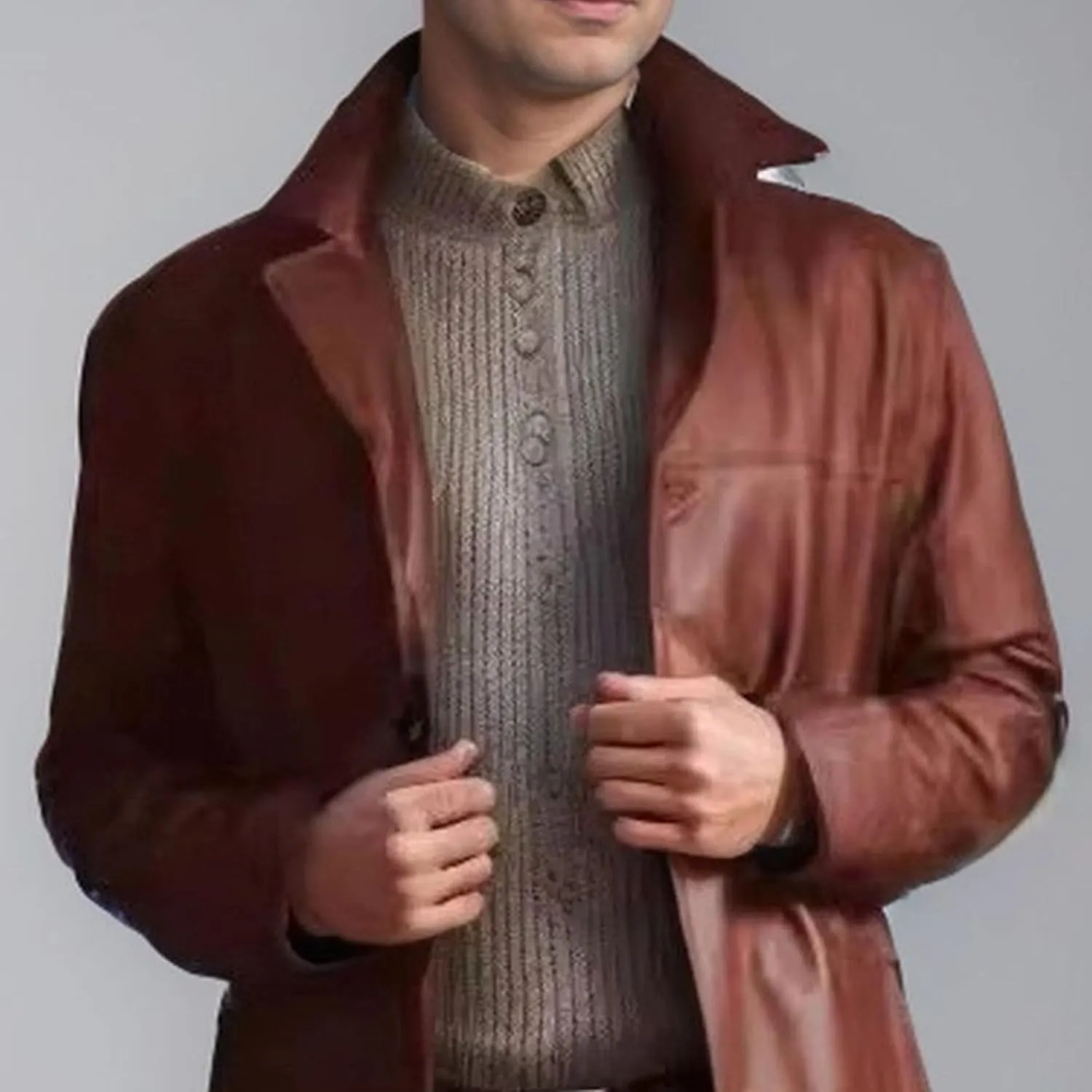 Mens Leather Trench Coat Faux Leather Vintage Long Jacket Fashion Steampunk Gothic Jackets Full Length Overcoat